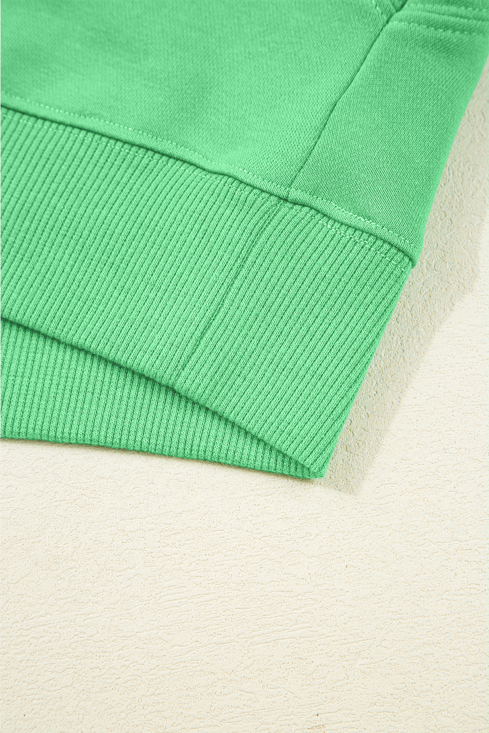 Bright Green Drop Shoulder Puff Sleeve Crop Pullover Drawstring Wide Leg Pants Set
