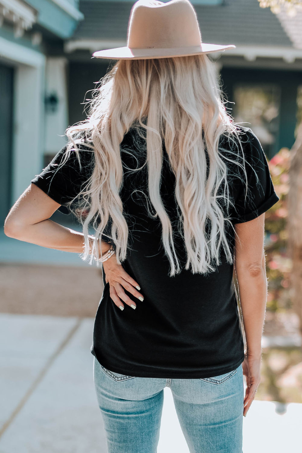 Black Leopard XOXO Print T Shirt