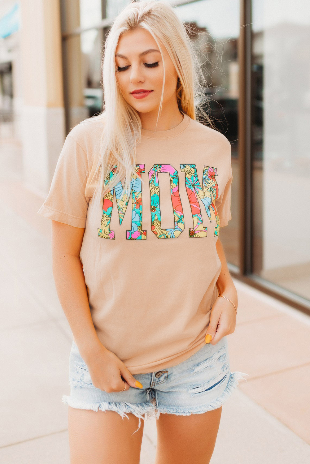 White Bull Skull American Flag Graphic Tee