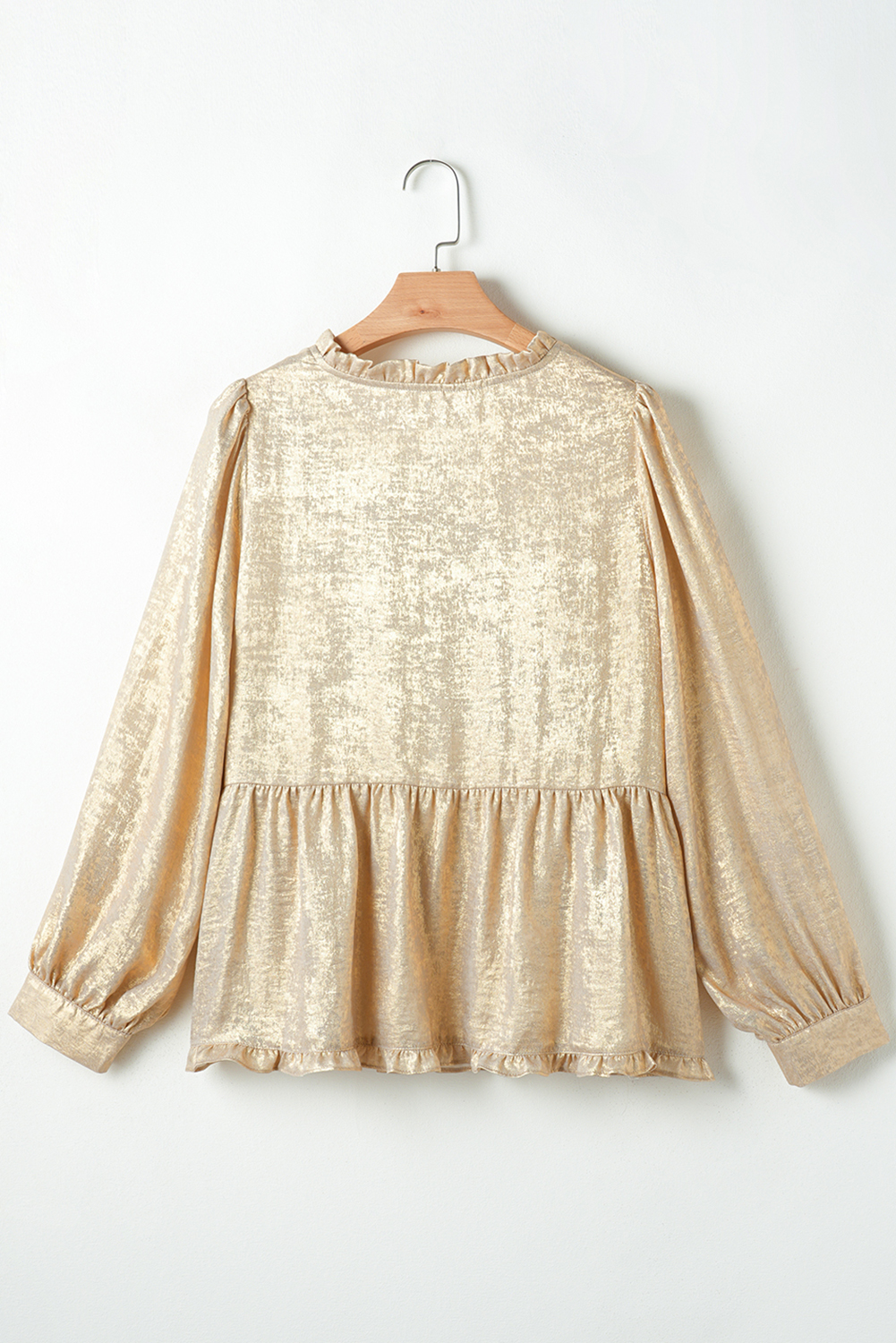 Pale Khaki Metallic Zip up Baseball Jacket