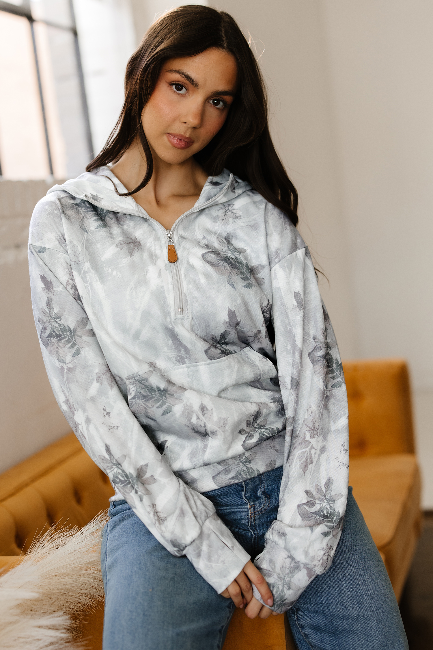 Beige Camo Print Baggy Drawstring Jogger Sweatpants