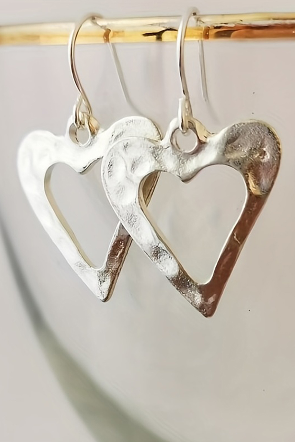 Red Valentines Day Heart Shape Tiered Dangle Earring