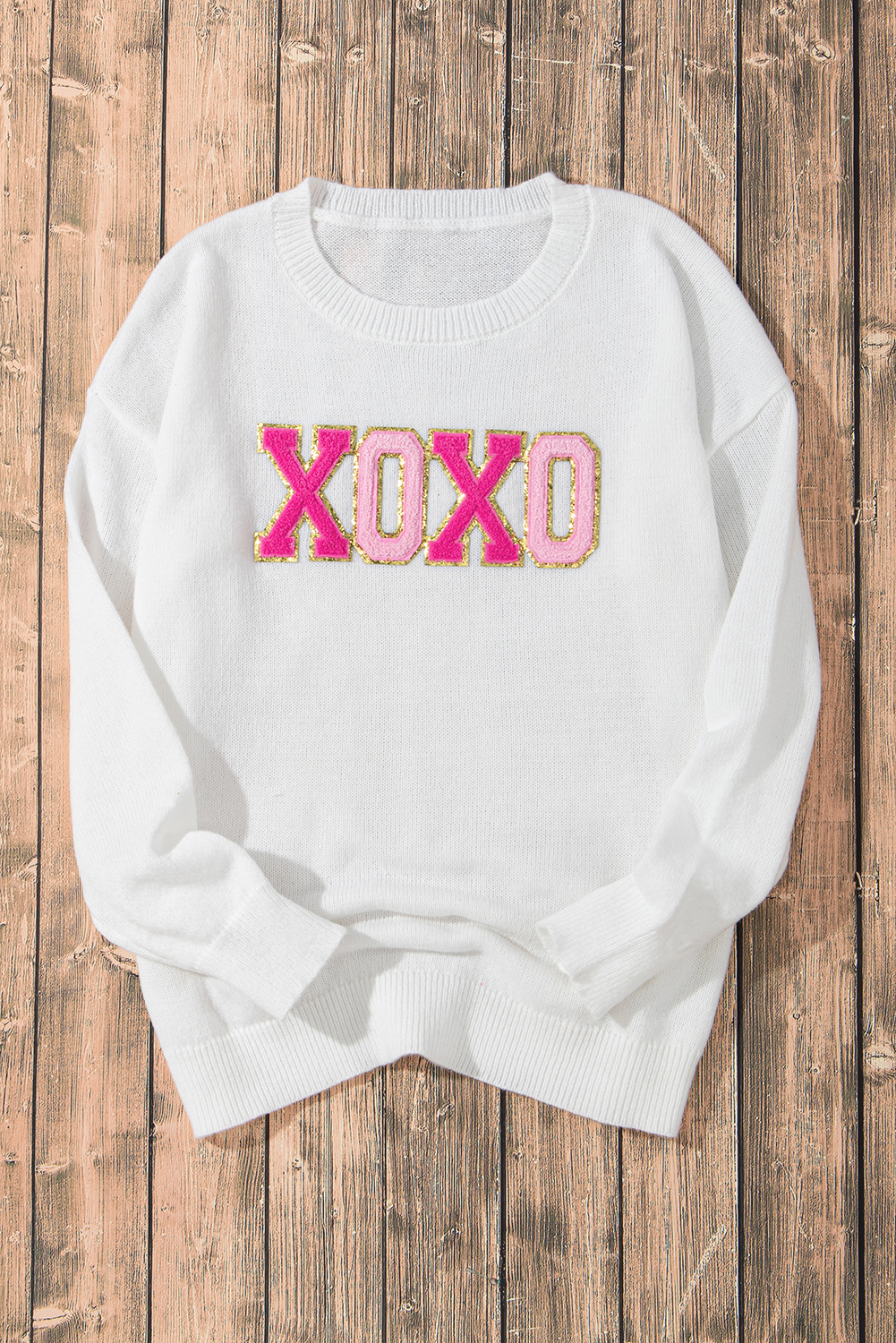 White Merry & Bright Round Neck Casual Sweater