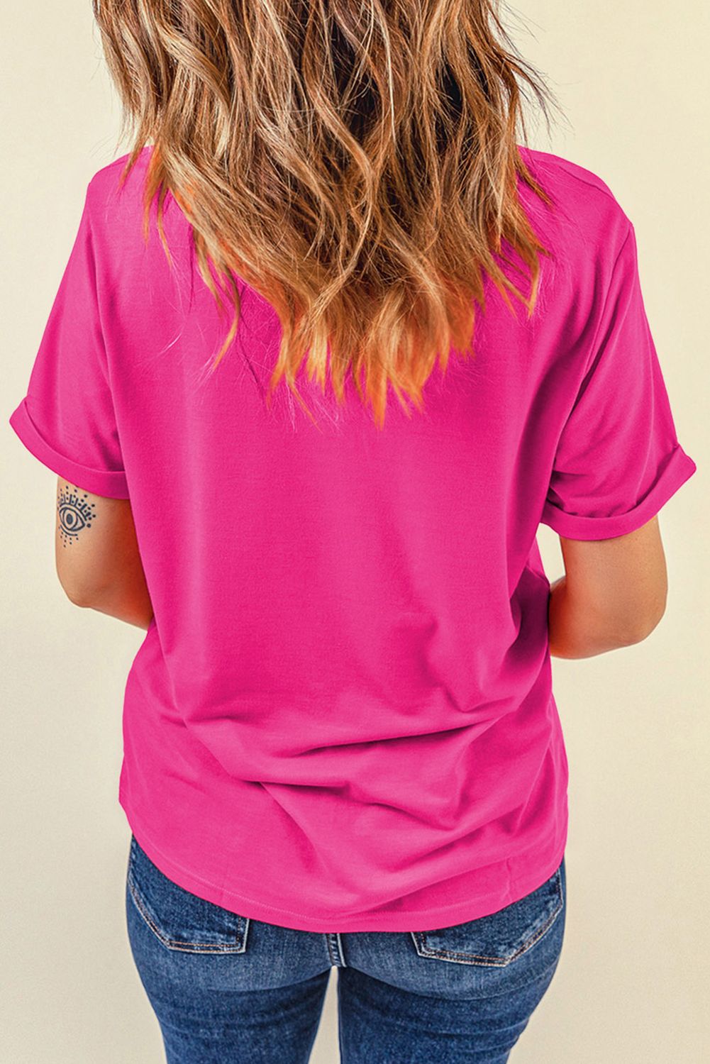 Rose Red Western MAMA Print Crew Neck T Shirt