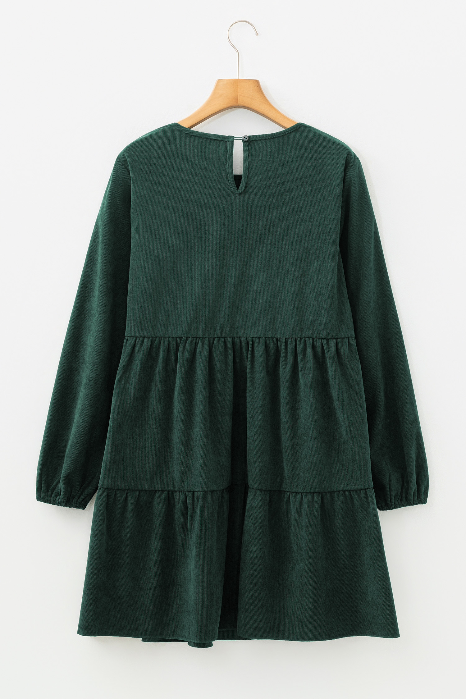 Black Lantern Sleeve Tiered Mini Dress