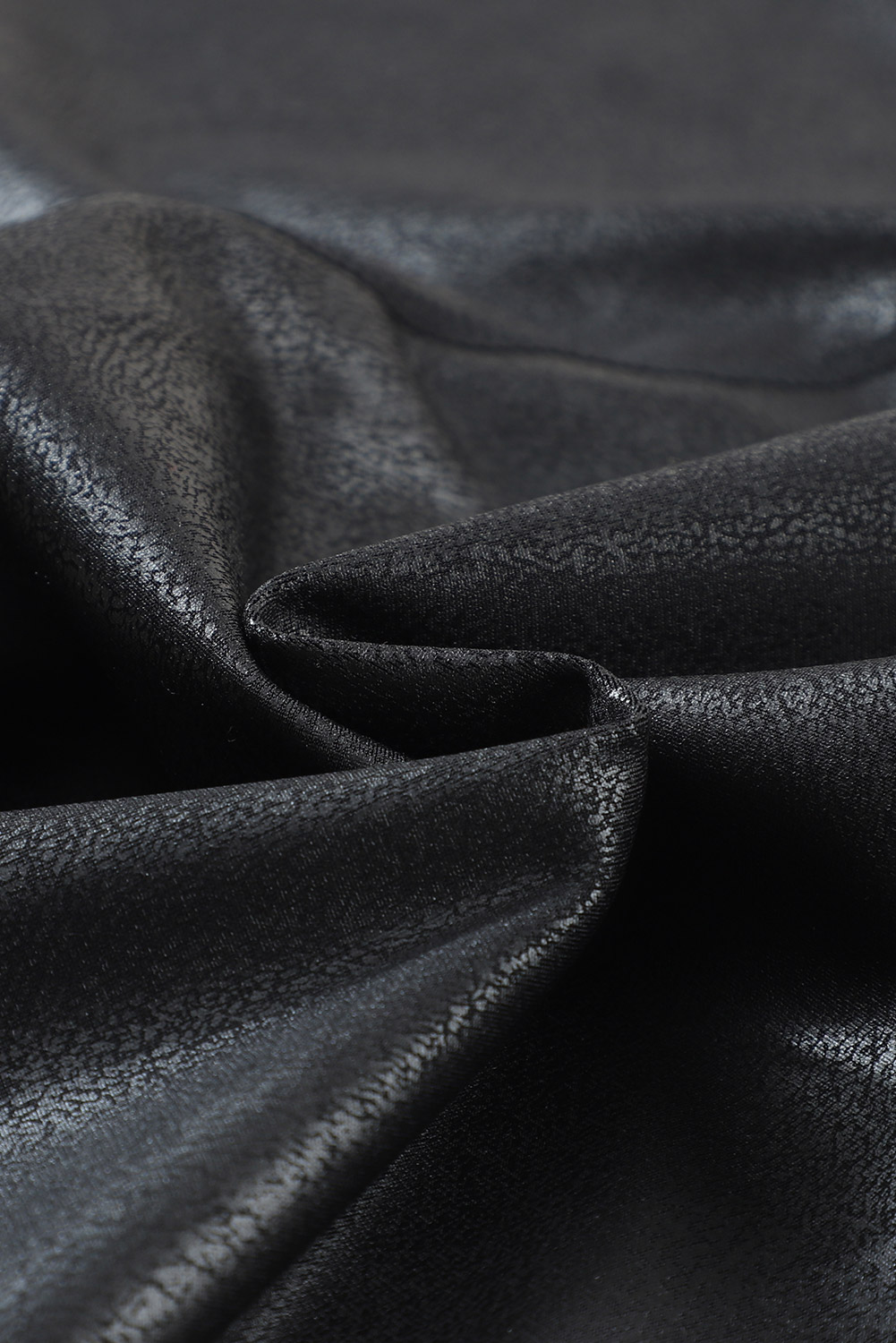 Dearlovers Black Crossed Dip Waist Sleek Leather Leggings