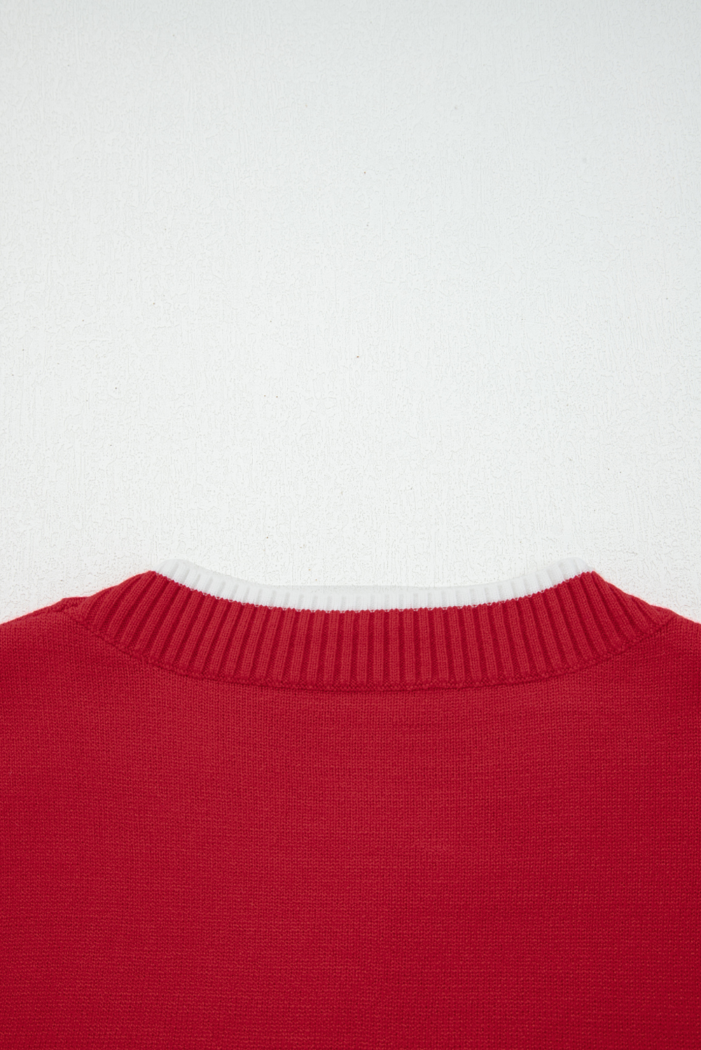 Black Contrast Trim Big Bow Accent Holiday Cropped Sweater
