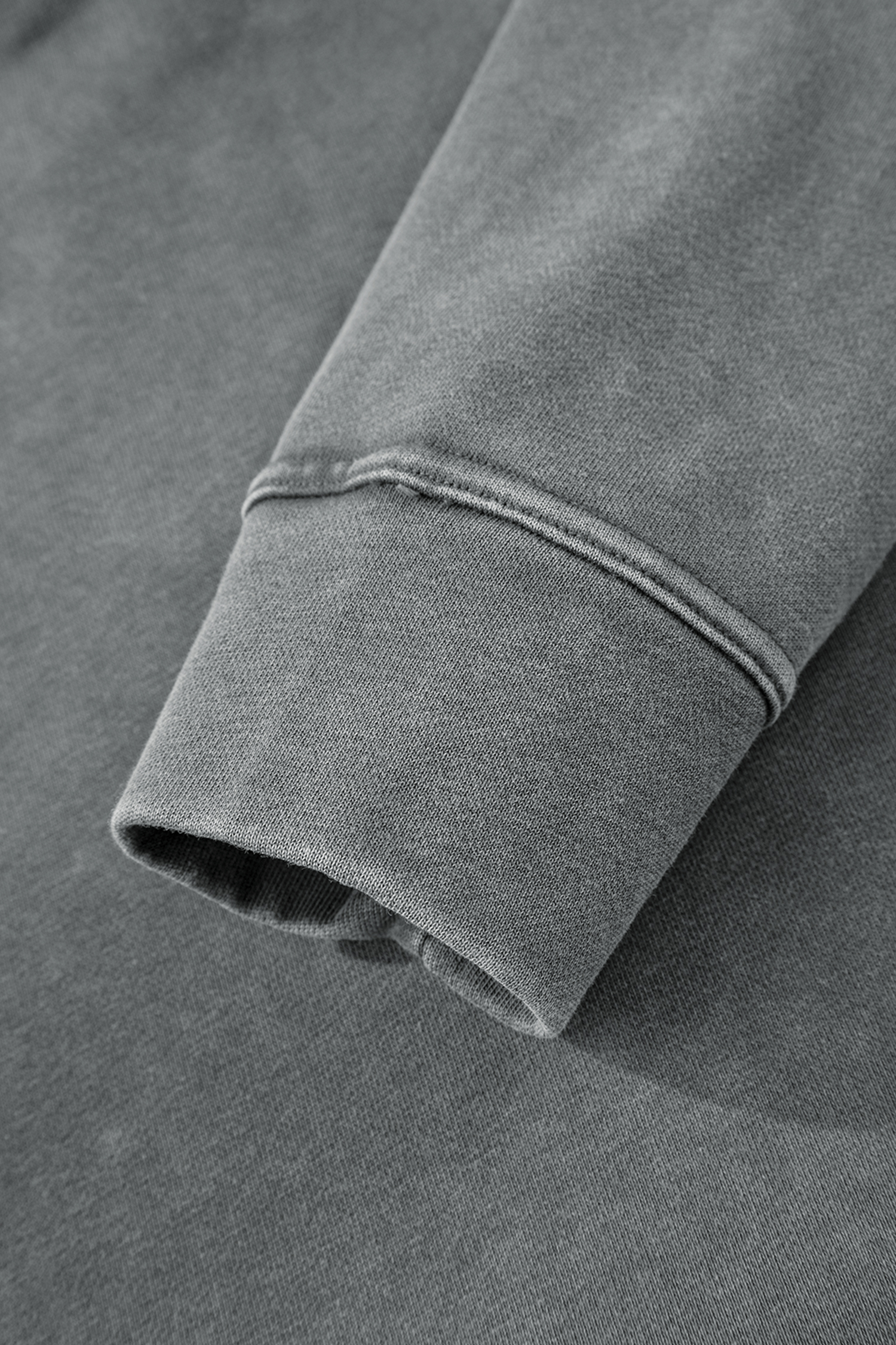Medium Grey Mineral Wash Chest Pockets Drop Shoulder Shacket with Side Slit