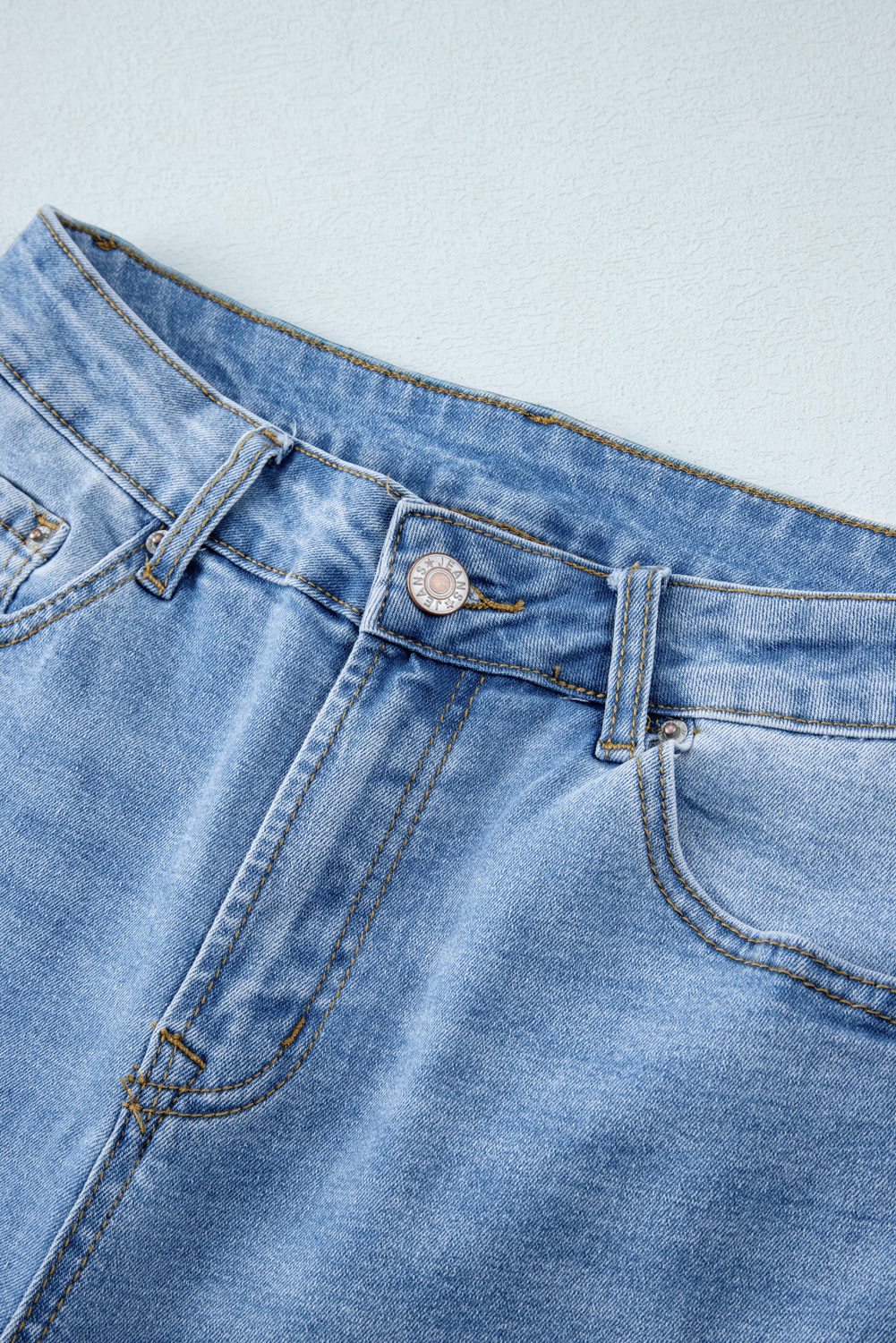 Gray Raw Hem Straight Leg Loose High Waist Jeans
