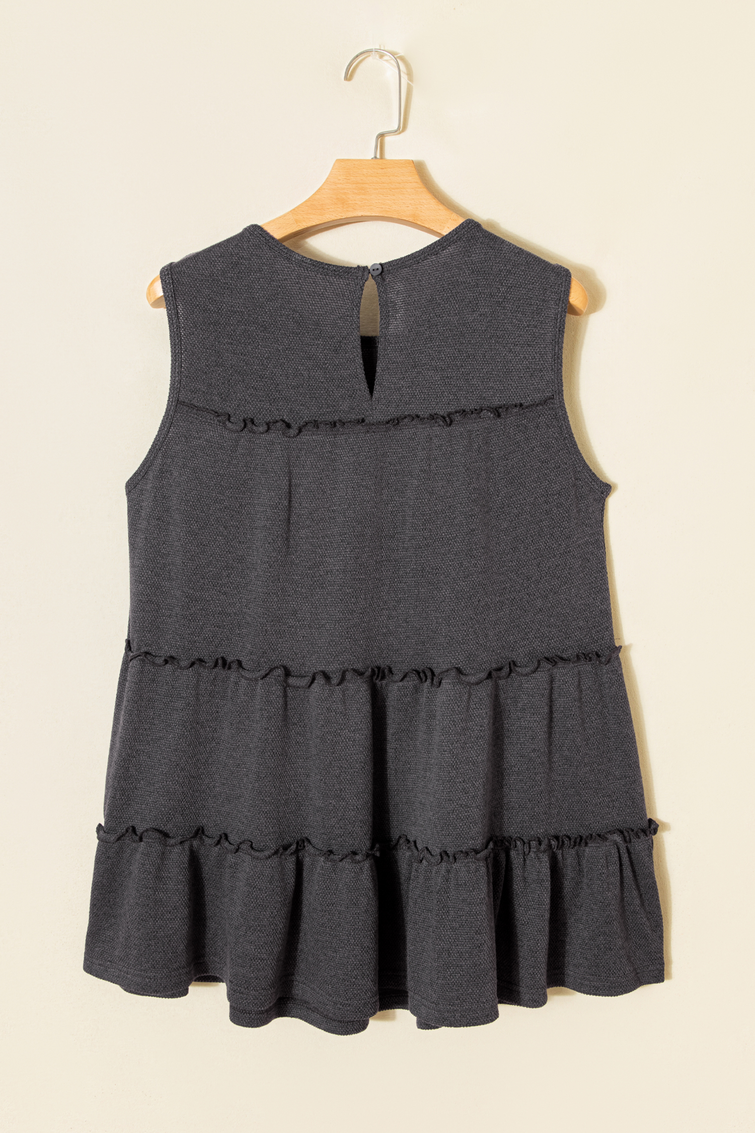 White Tiered Frill Trim A-line Tank Top