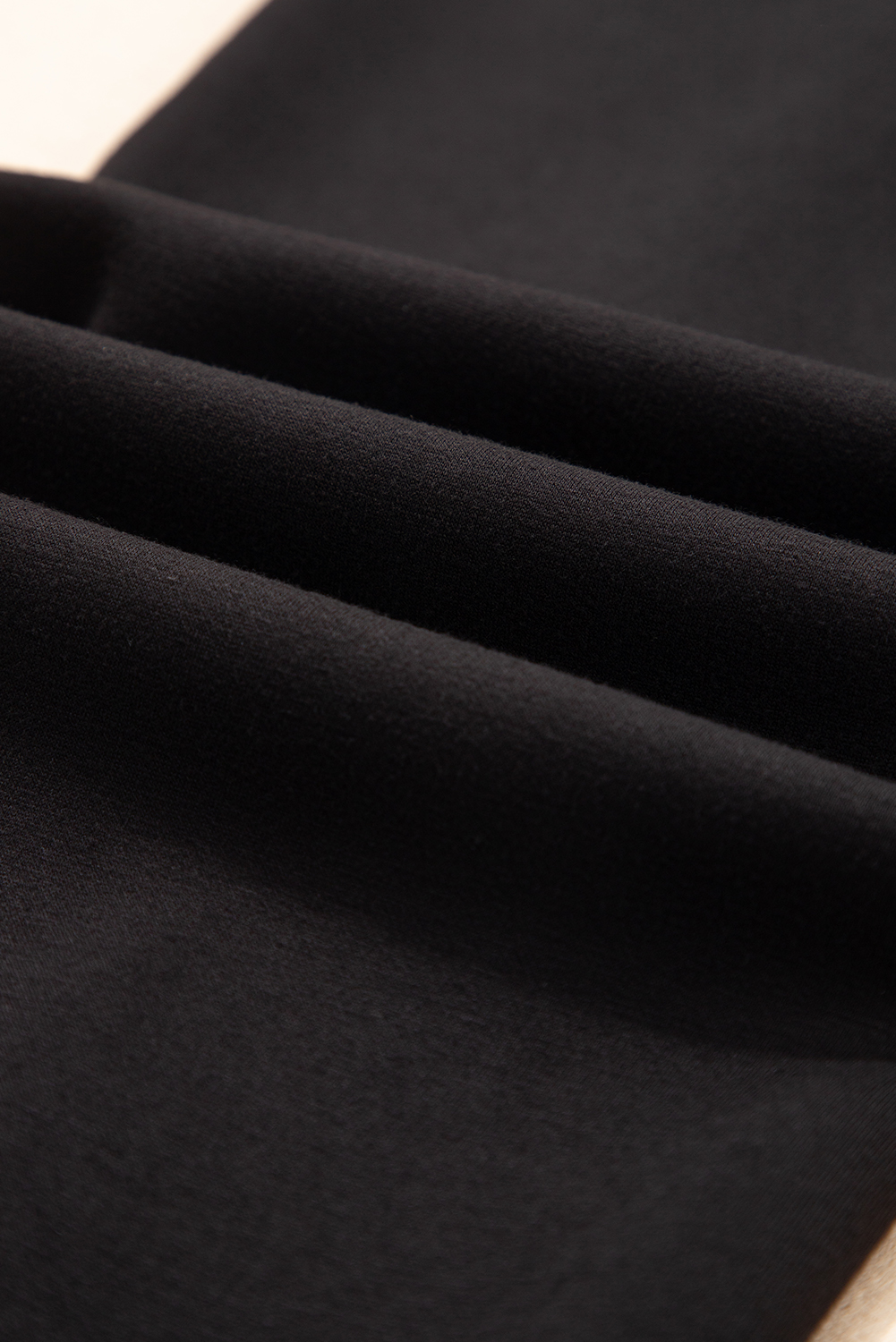 Black Exposed Seam Detail Skinny Drawstring Jogger Pants