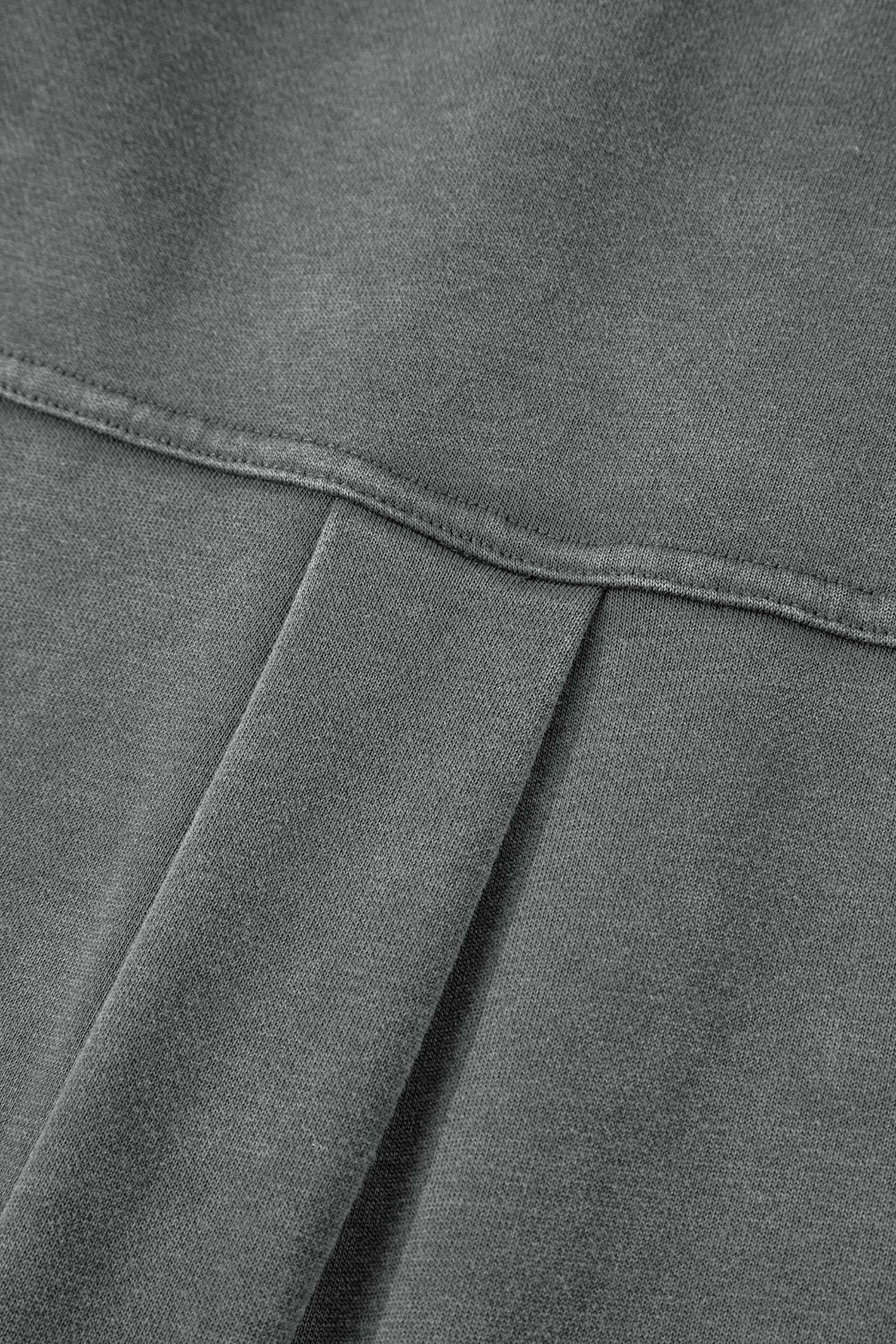 Medium Grey Mineral Wash Chest Pockets Drop Shoulder Shacket with Side Slit
