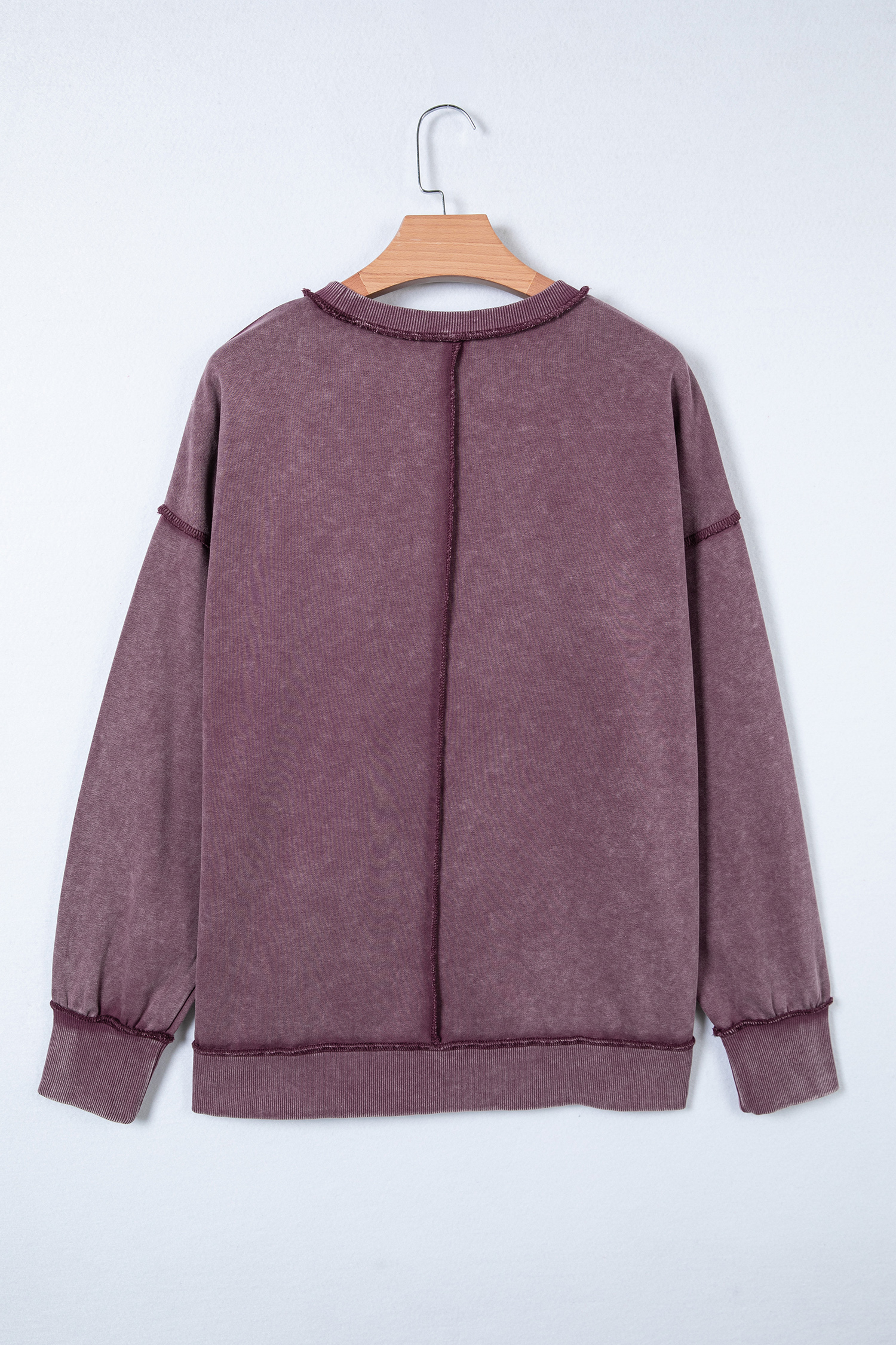 Valerian Mineral Wash Exposed Seam Side Slit Sweatshirt