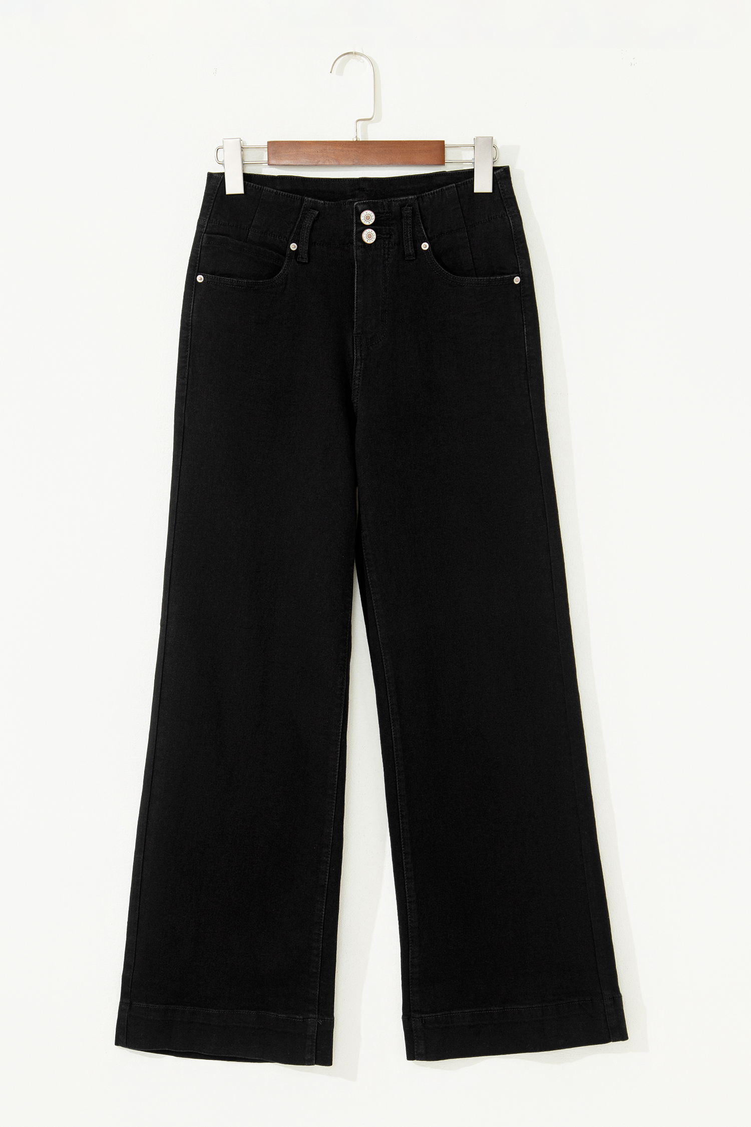 Bonbon 2-Button High Waist Flared Bottom Jeans