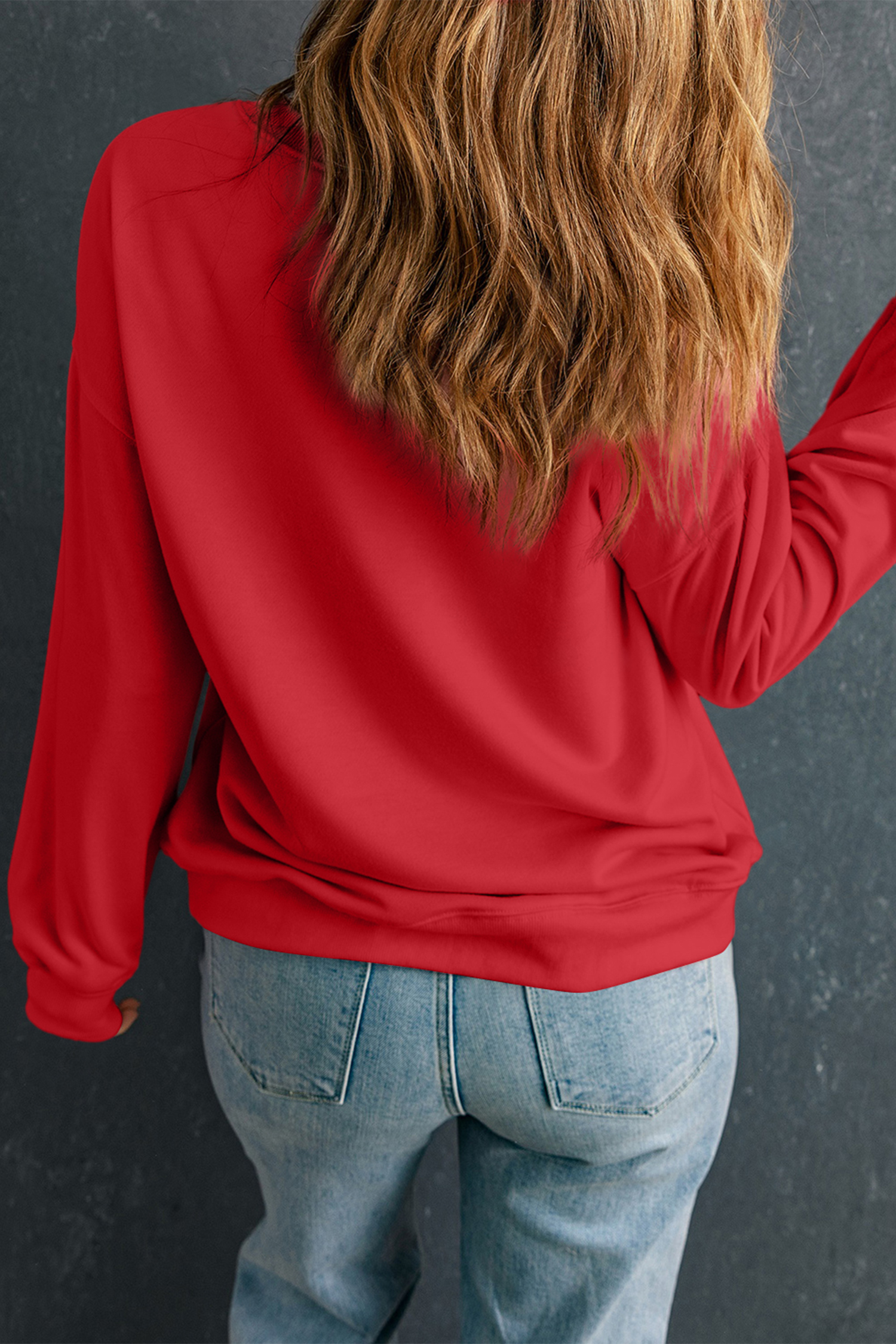 Red xoxo Valentines Heart Sketch Printed Pullover Sweatshirt