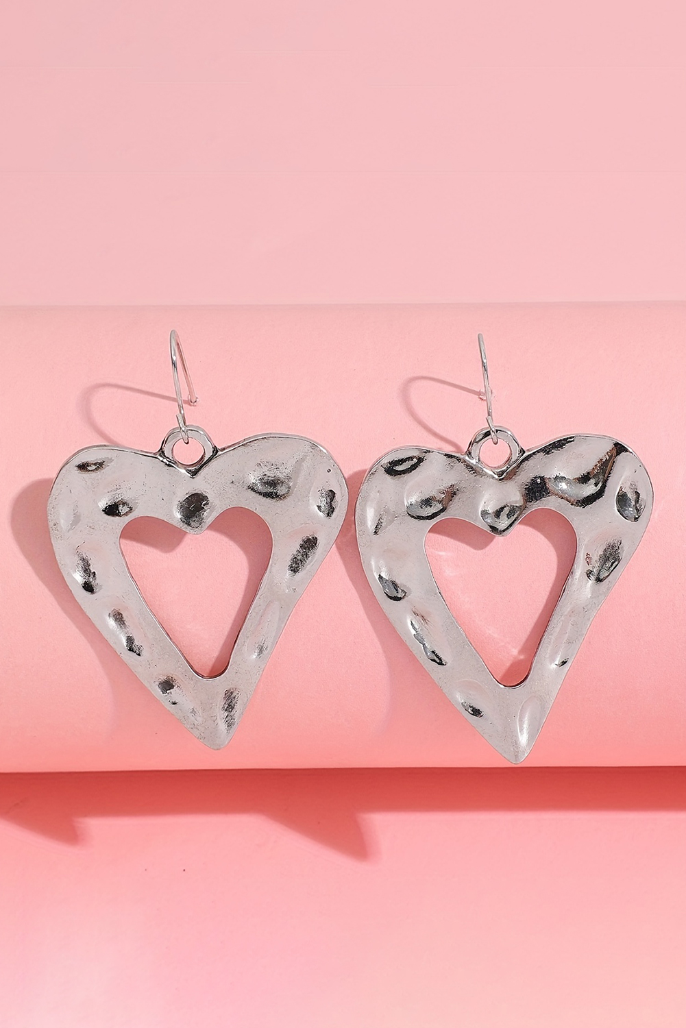 Red Valentines Day Heart Shape Tiered Dangle Earring