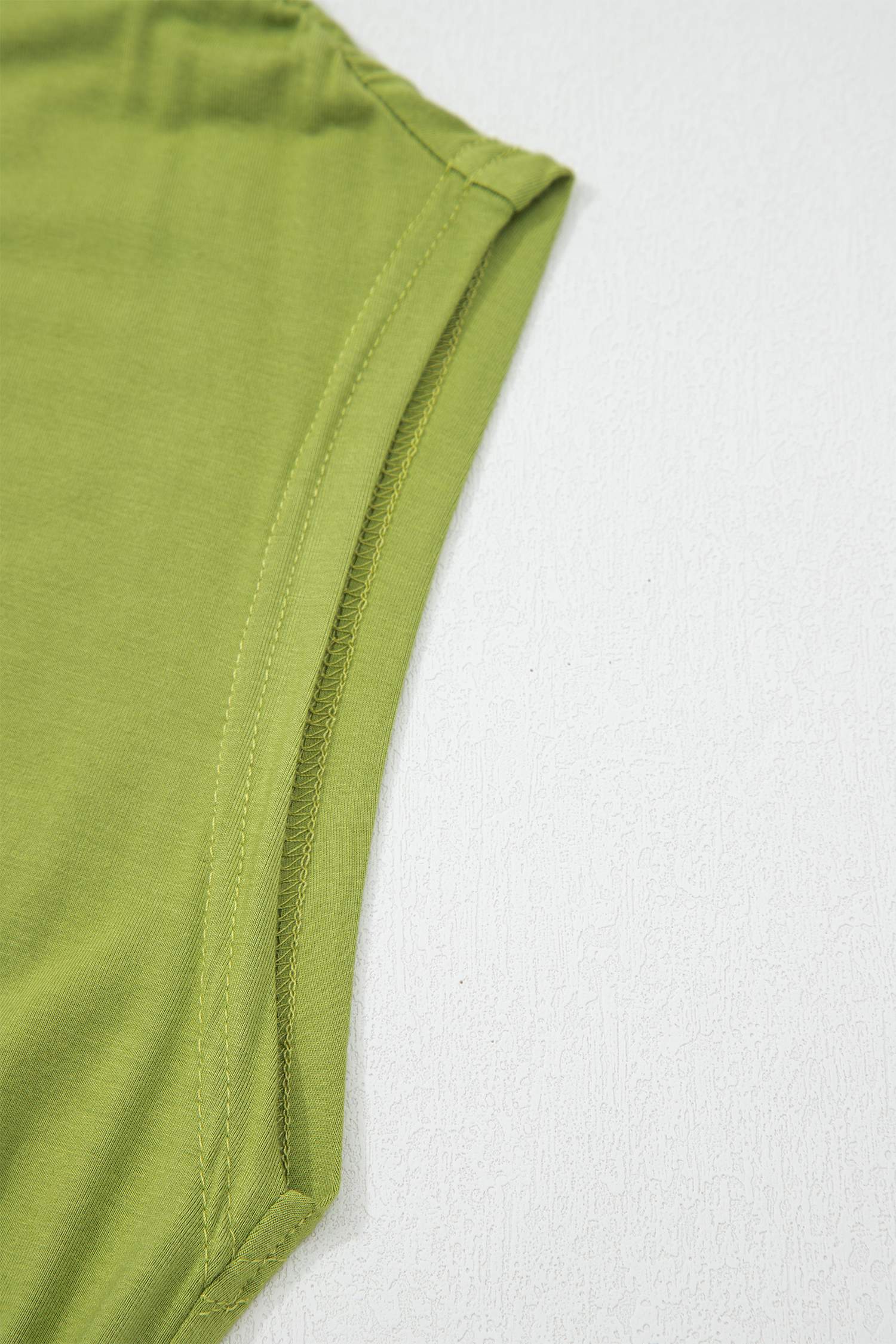 Fern Green Solid V Neck Cap Sleeve Tunic Elastic Waist Versatile Maxi Dress