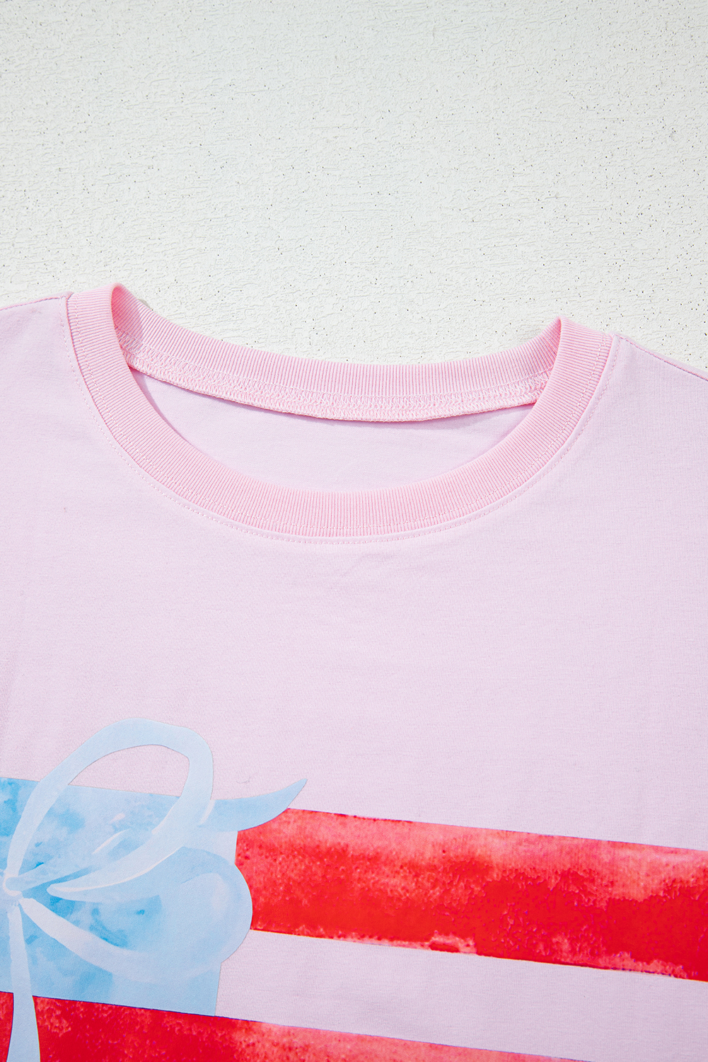 Myosotis Flag Bow Graphic Crewneck Tee