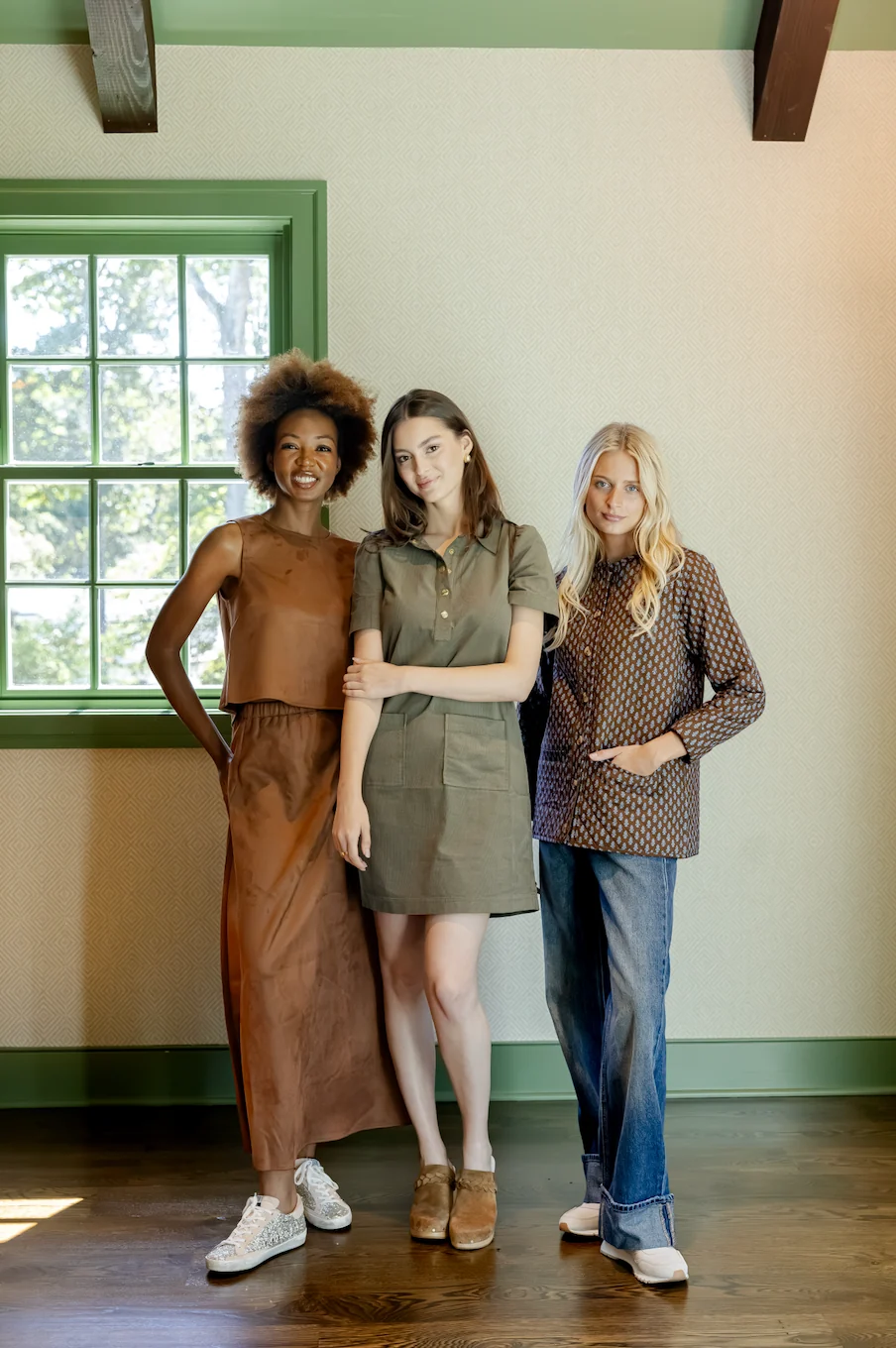 Camel Suede Midi Skirt Set - luftunsa