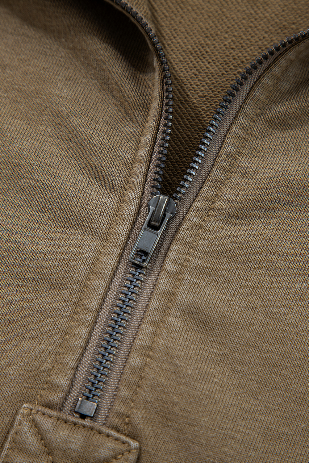 Canton Half Zip Kangaroo Pocket Mineral Wash Baggy Hoodie