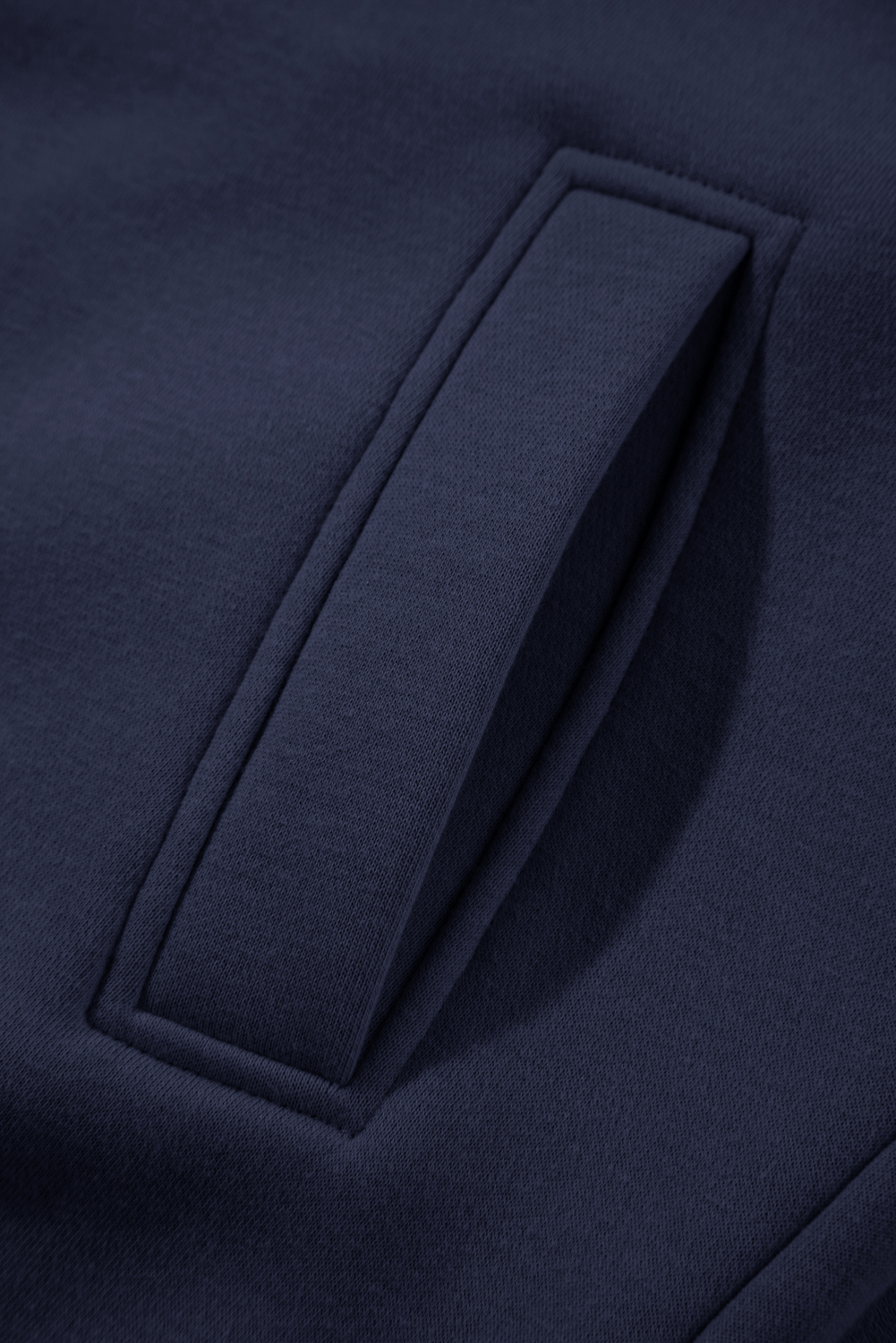 Navy Blue Solid Exposed Seams Hoodie and Joggers Activewear Set