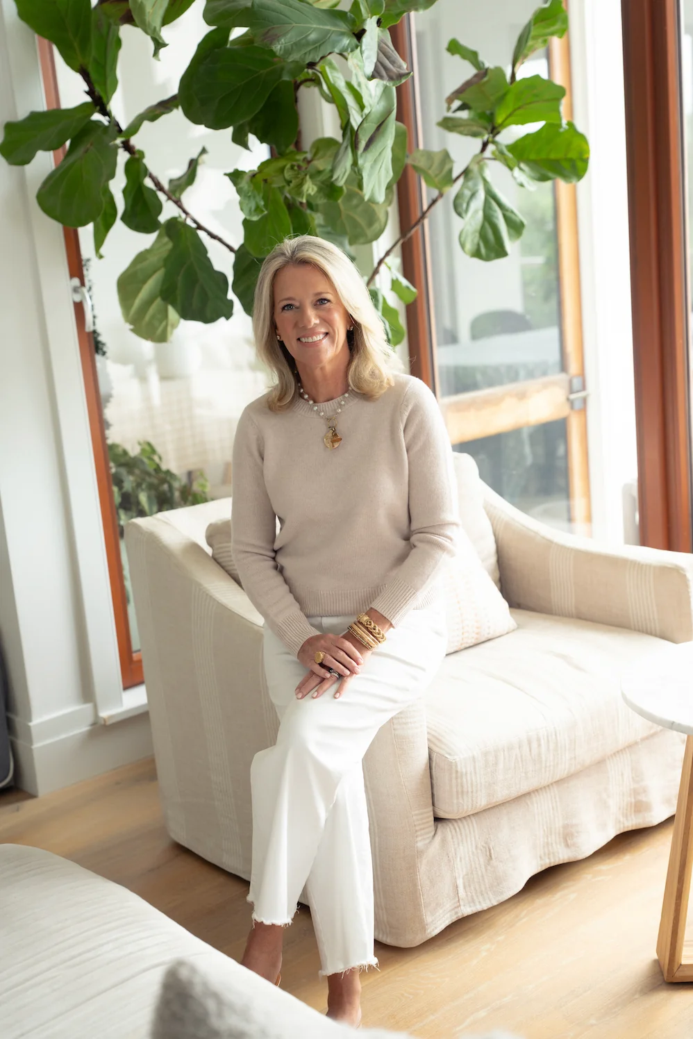 Beige Crew Neck Sweater - luftunsa