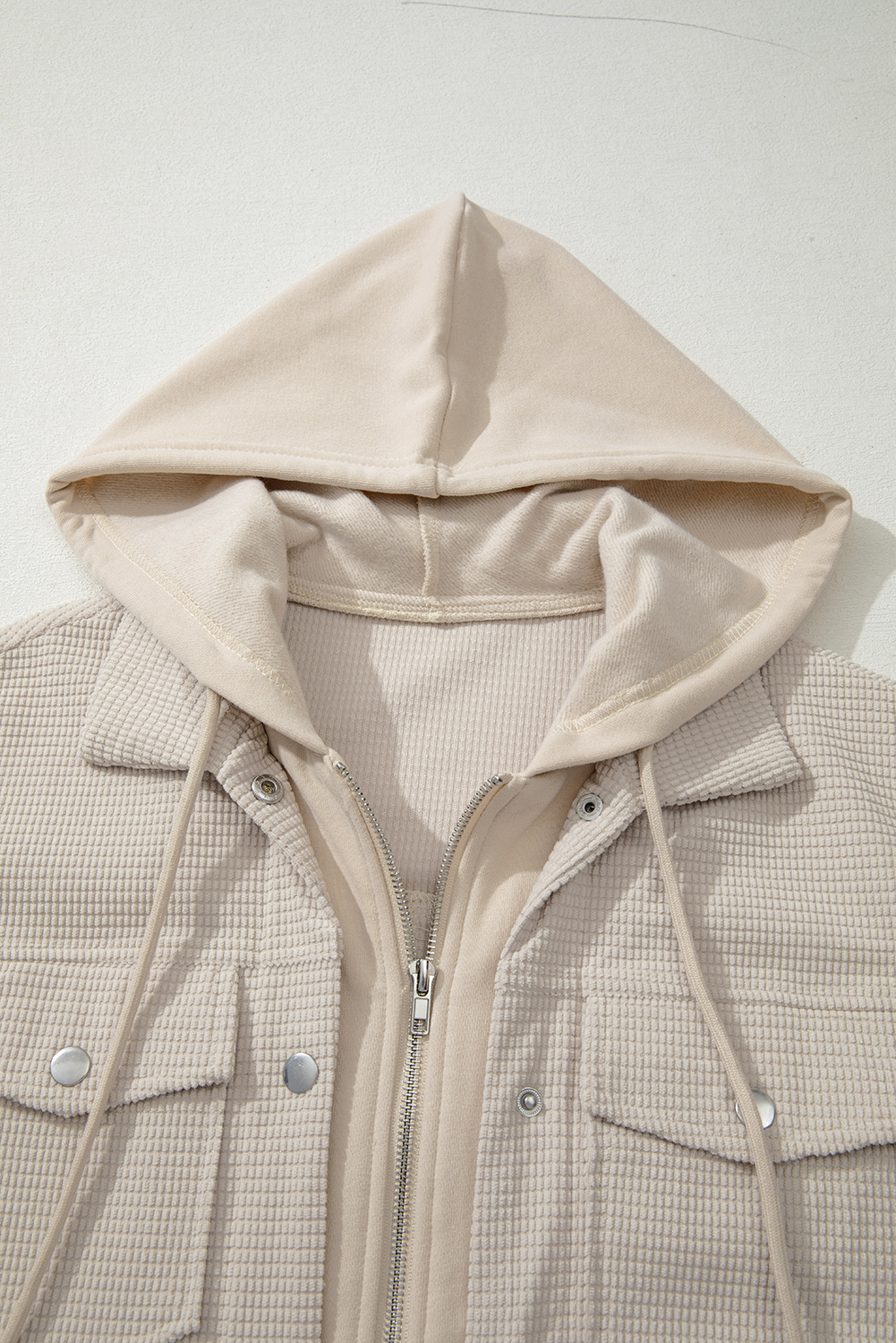 Sail Blue 2 in 1 Thermal Knit Textured Hooded Jacket