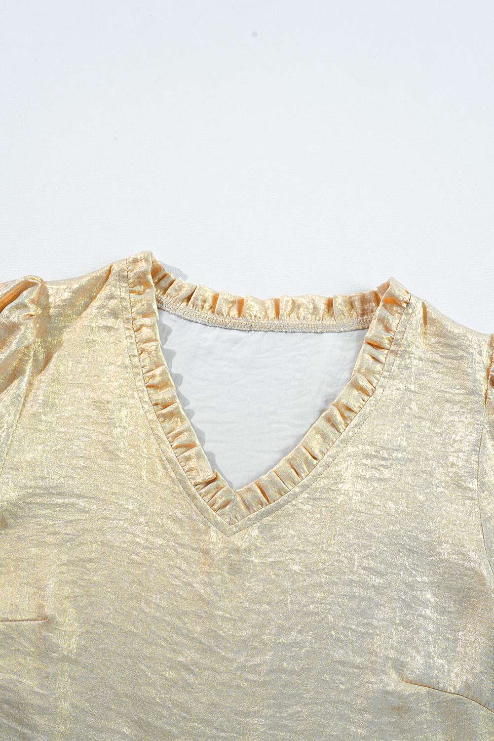 Pale Khaki Metallic Zip up Baseball Jacket