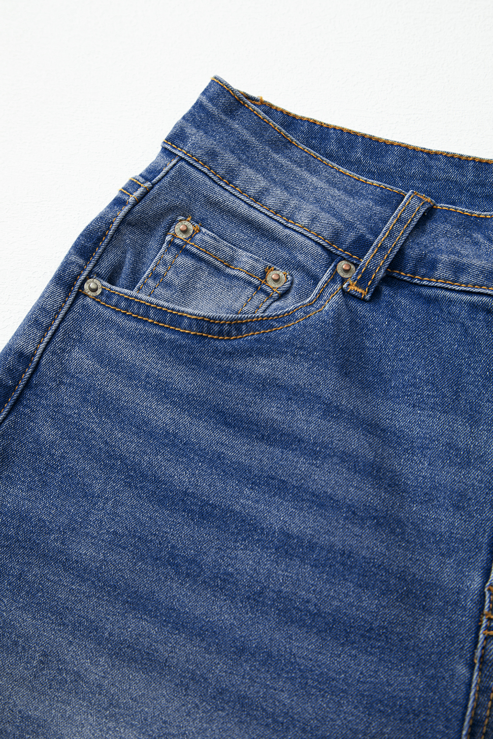 Real Teal Raw Hem Unique Cuffs Straight High Rise Loose Jeans