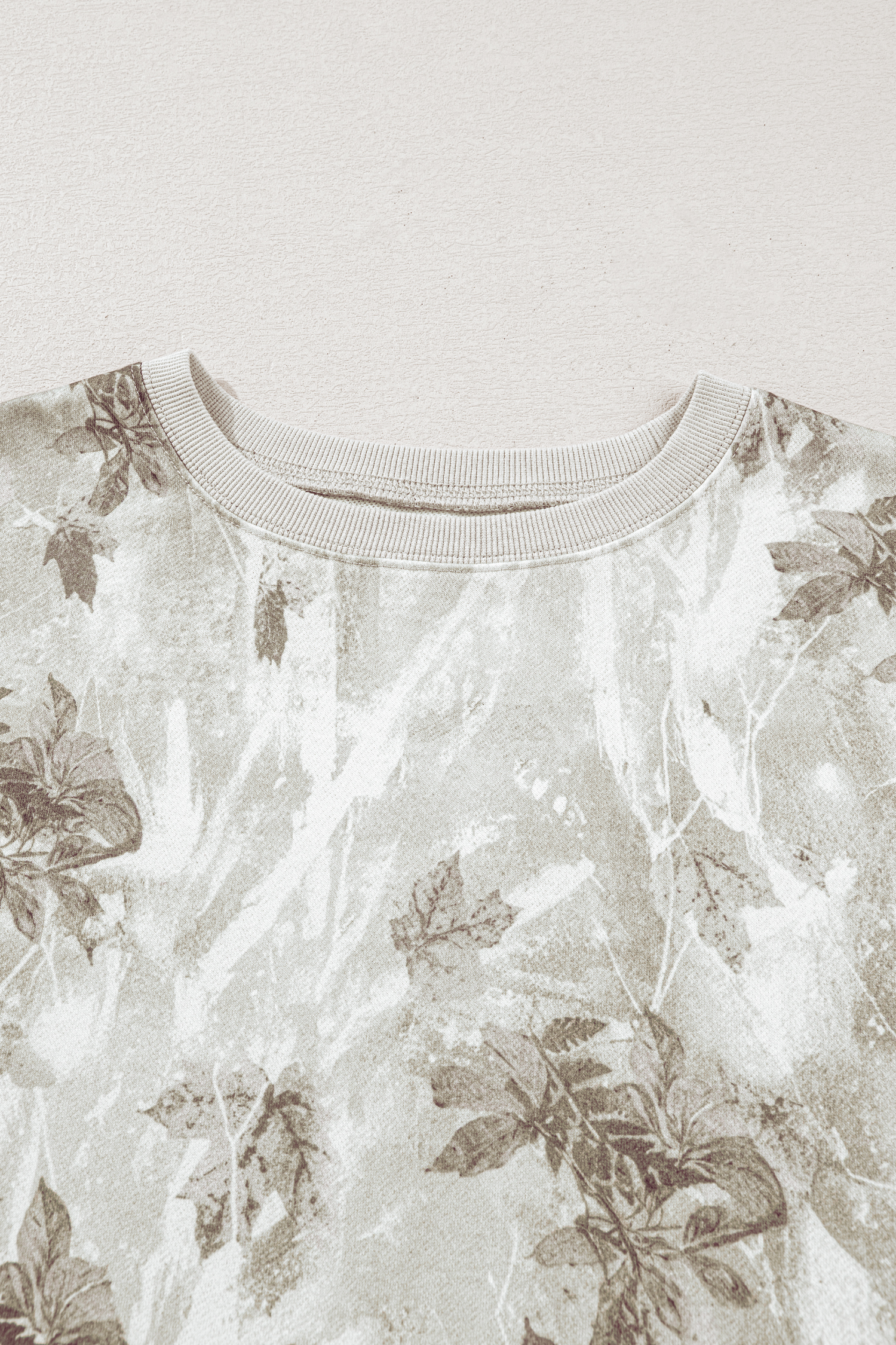 Beige Camo Print Baggy Drawstring Jogger Sweatpants