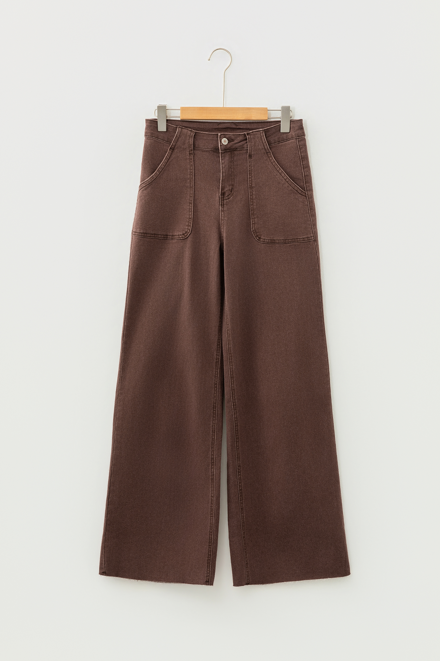 Dusk Blue Retro Washed Patch Pocket Loose Jeans