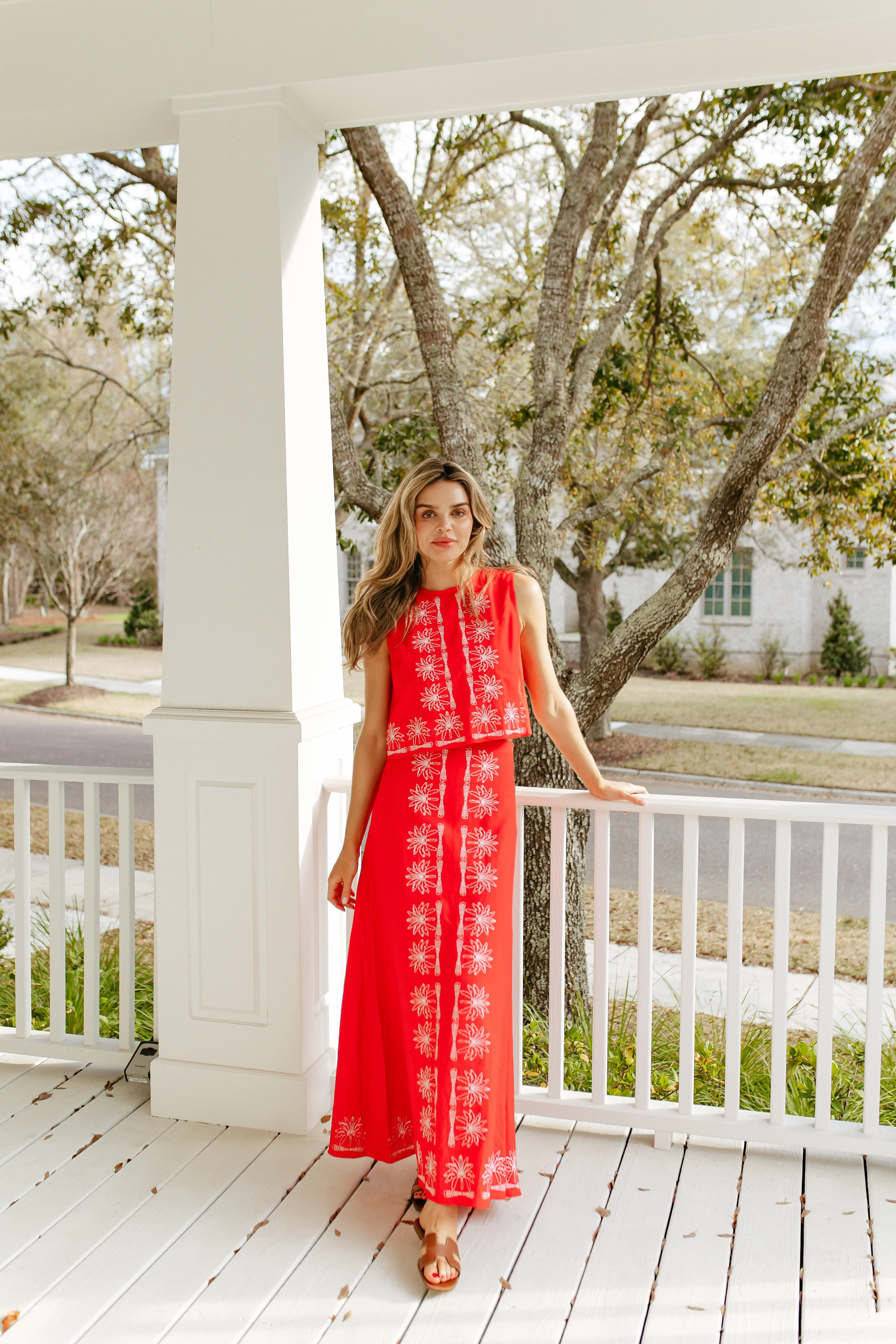 Red Flame Maxi Skirt Set - luftunsa
