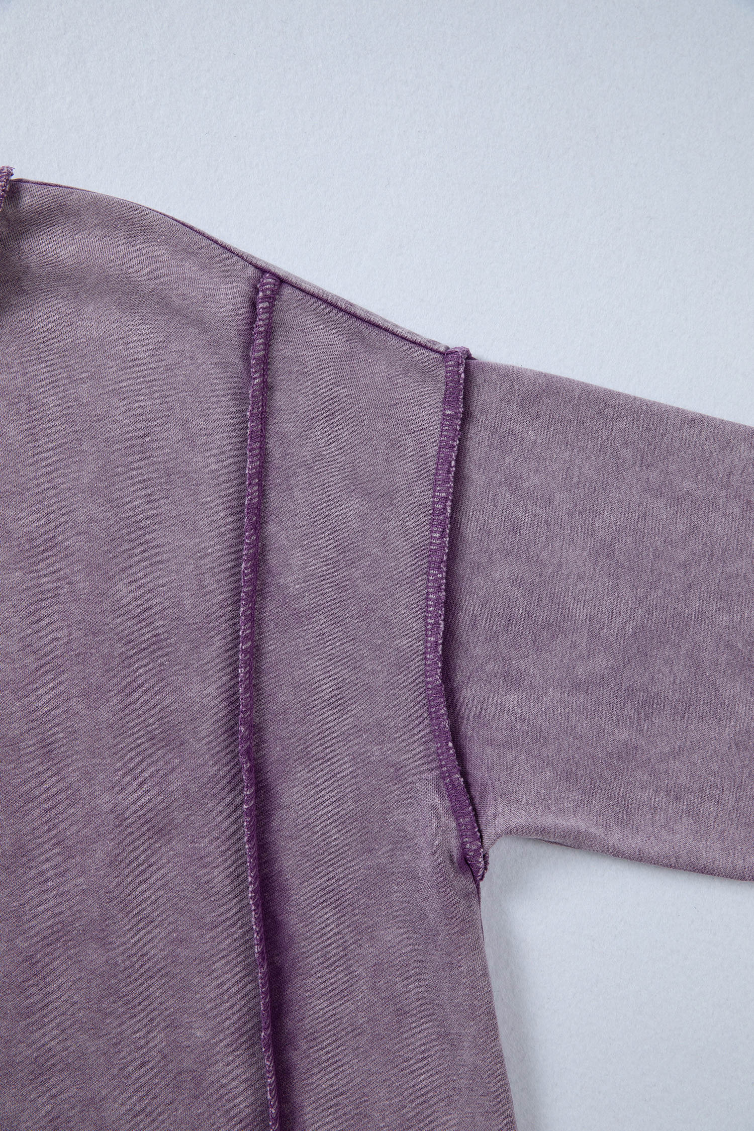Valerian Mineral Wash Exposed Seam Side Slit Sweatshirt