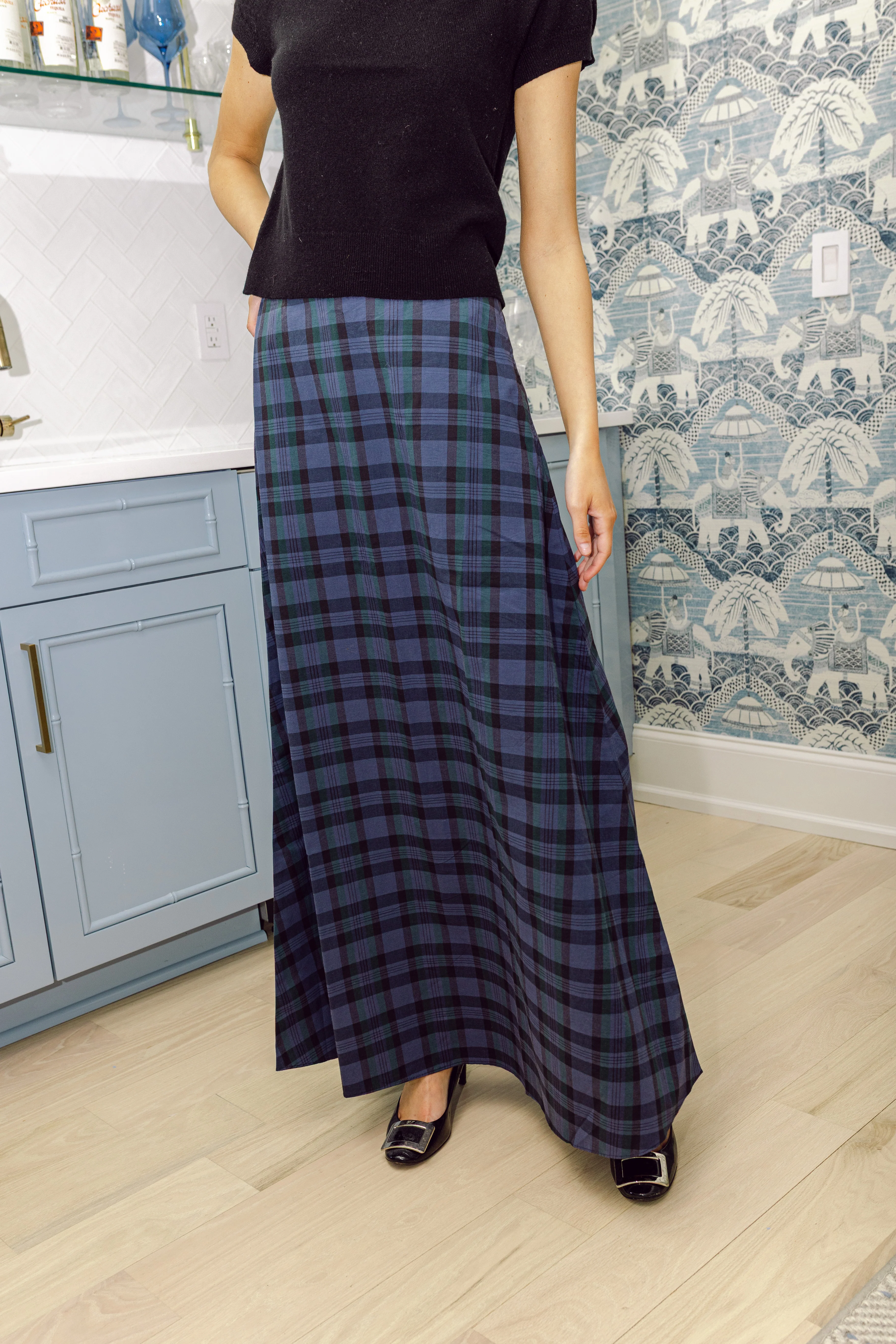 Blackwatch Plaid Maxi Skirt - luftunsa
