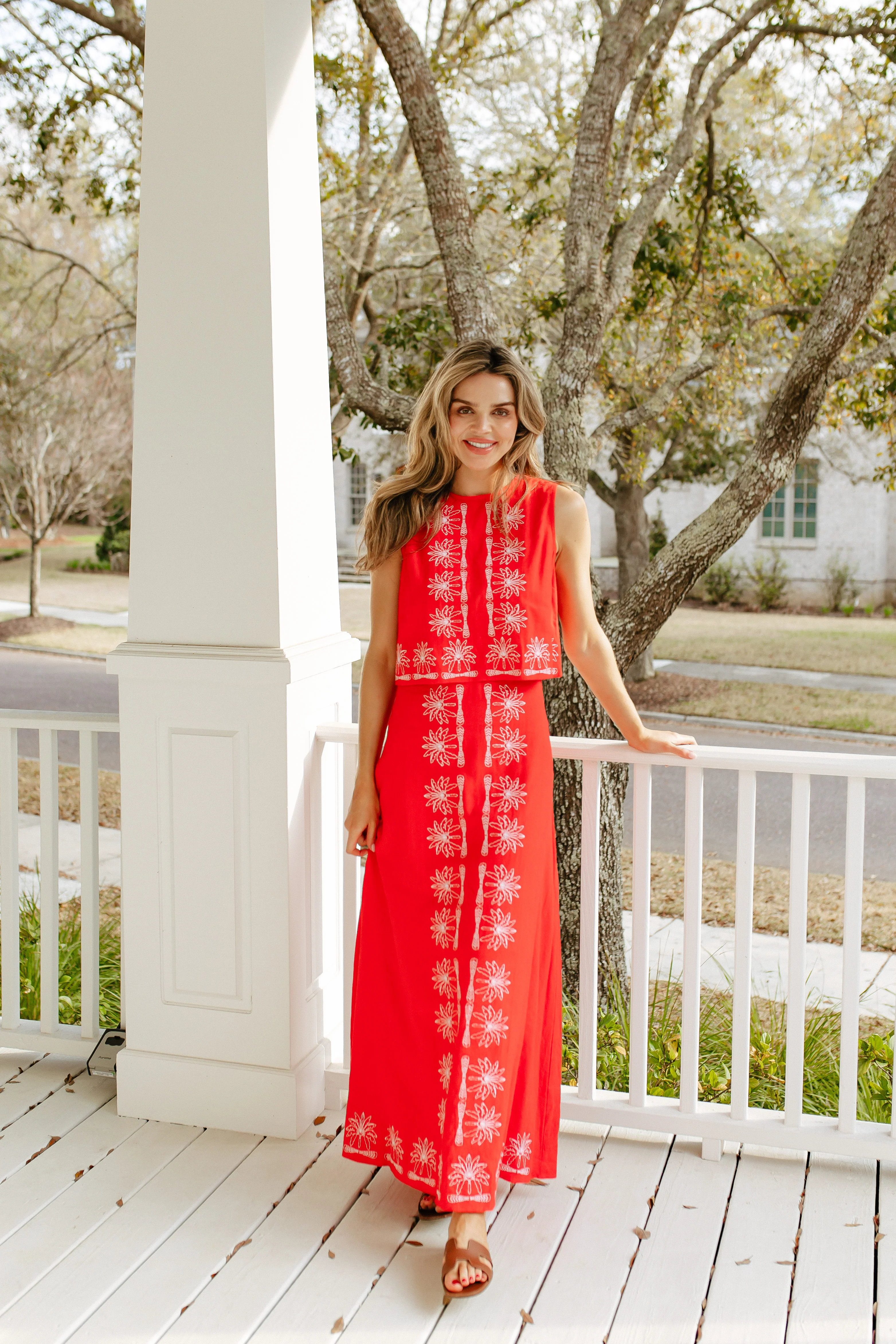 Red Flame Maxi Skirt Set - luftunsa