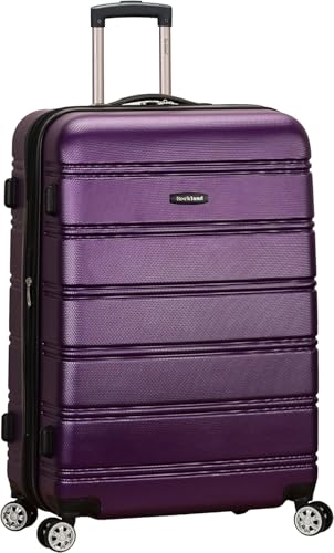 Rockland Melbourne Hardside Expandable Luggage with Spinner Wheels, Blue, Checked Large 28