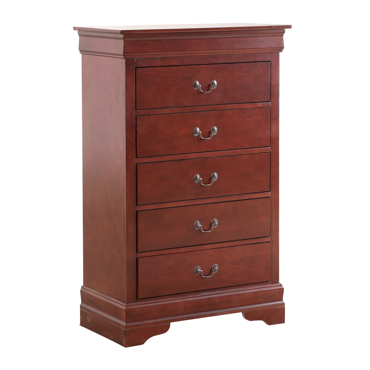 Glory Furniture Louis Phillipe 5 Drawer Chest in Cherry