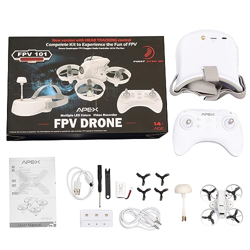Mini FPV Drone Kit for Beginners, First-Person View Drone with FPV Goggles Suitable for Novice Practice Drones, Super-Wide 120° MINI FPV Drone With Low-Latency 5.8G Transmission