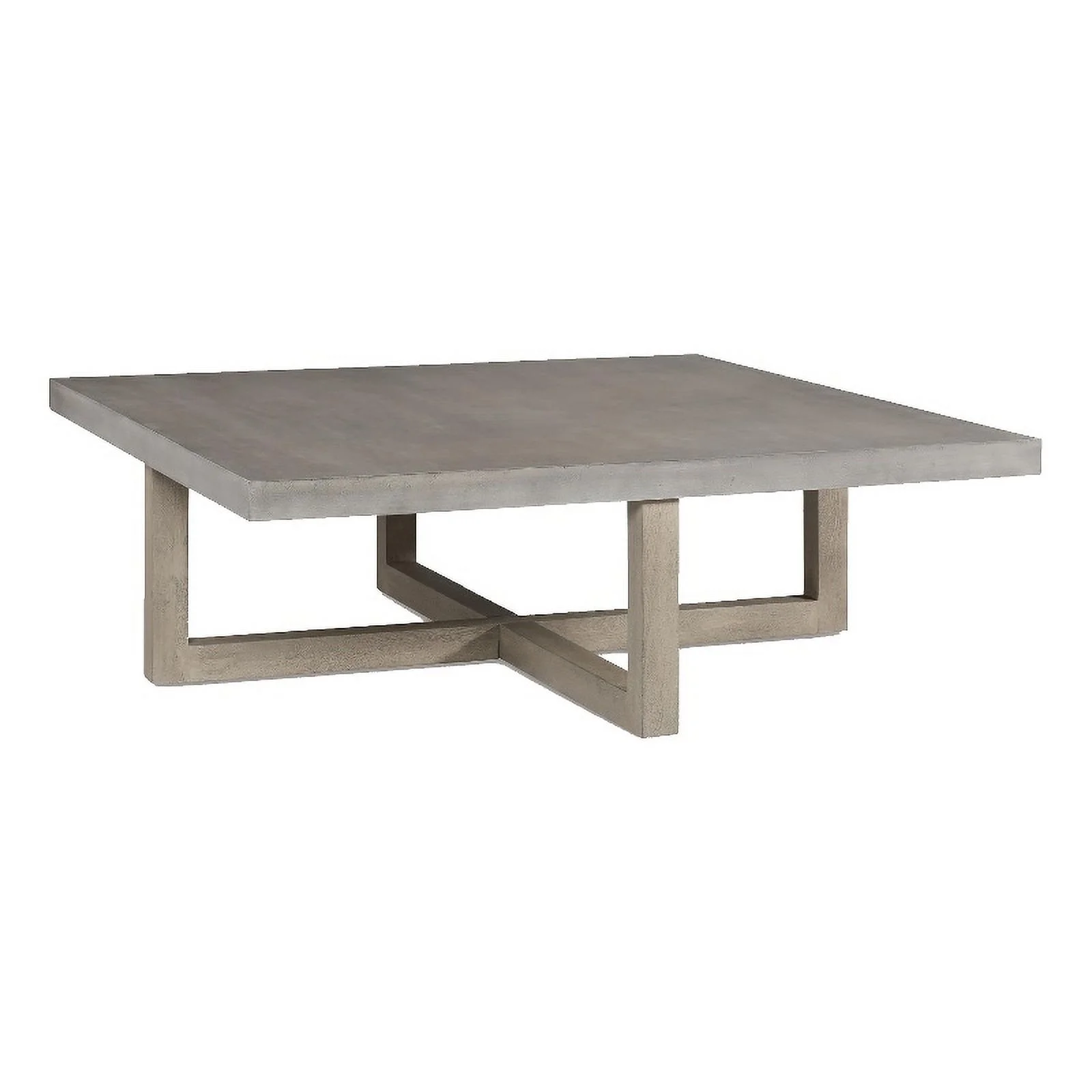 Ashley Furniture Lockthorne Square Wood Coffee Table in Light Gray Washed