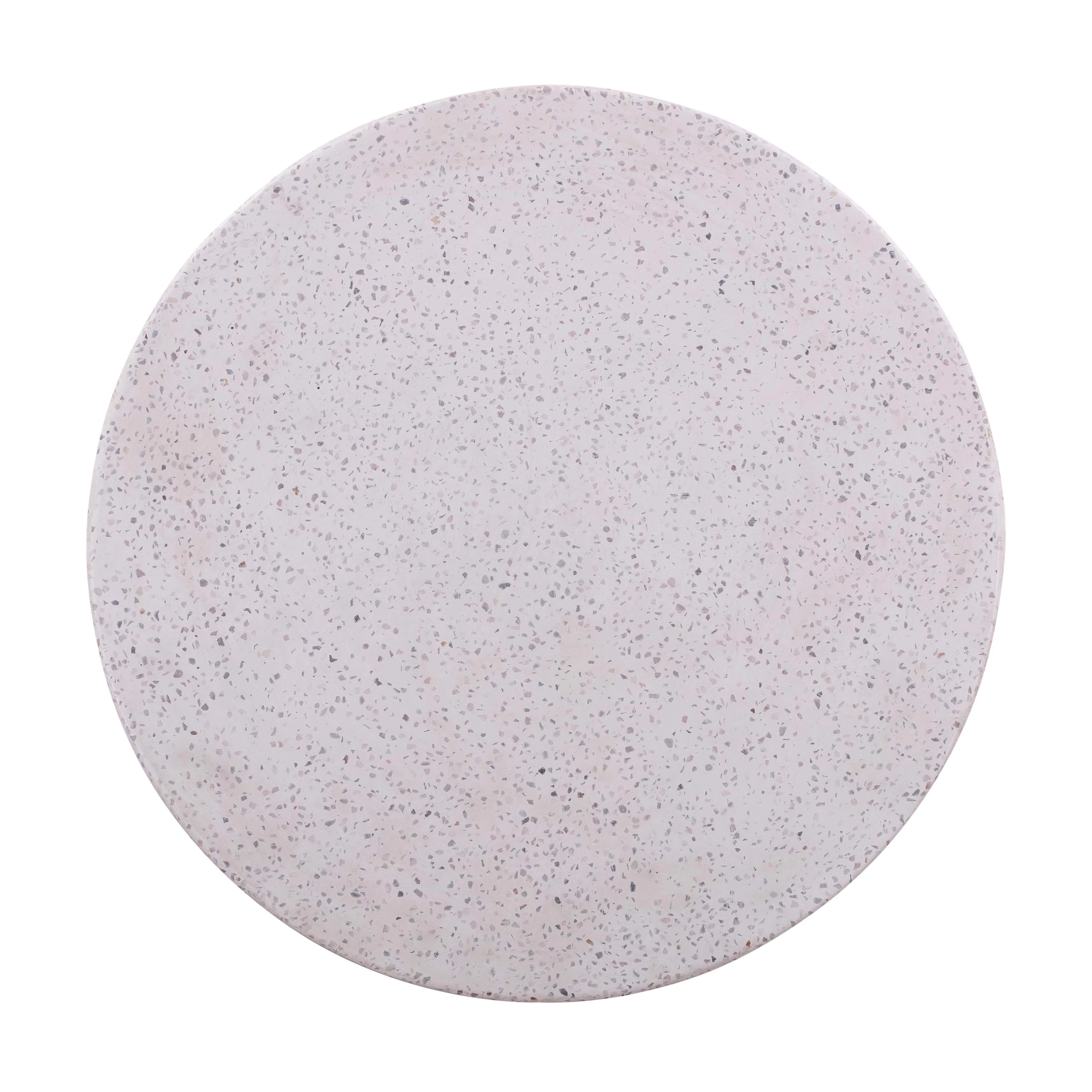 TOV Furniture Terrazzo Round Light Speckled Concrete Side Table