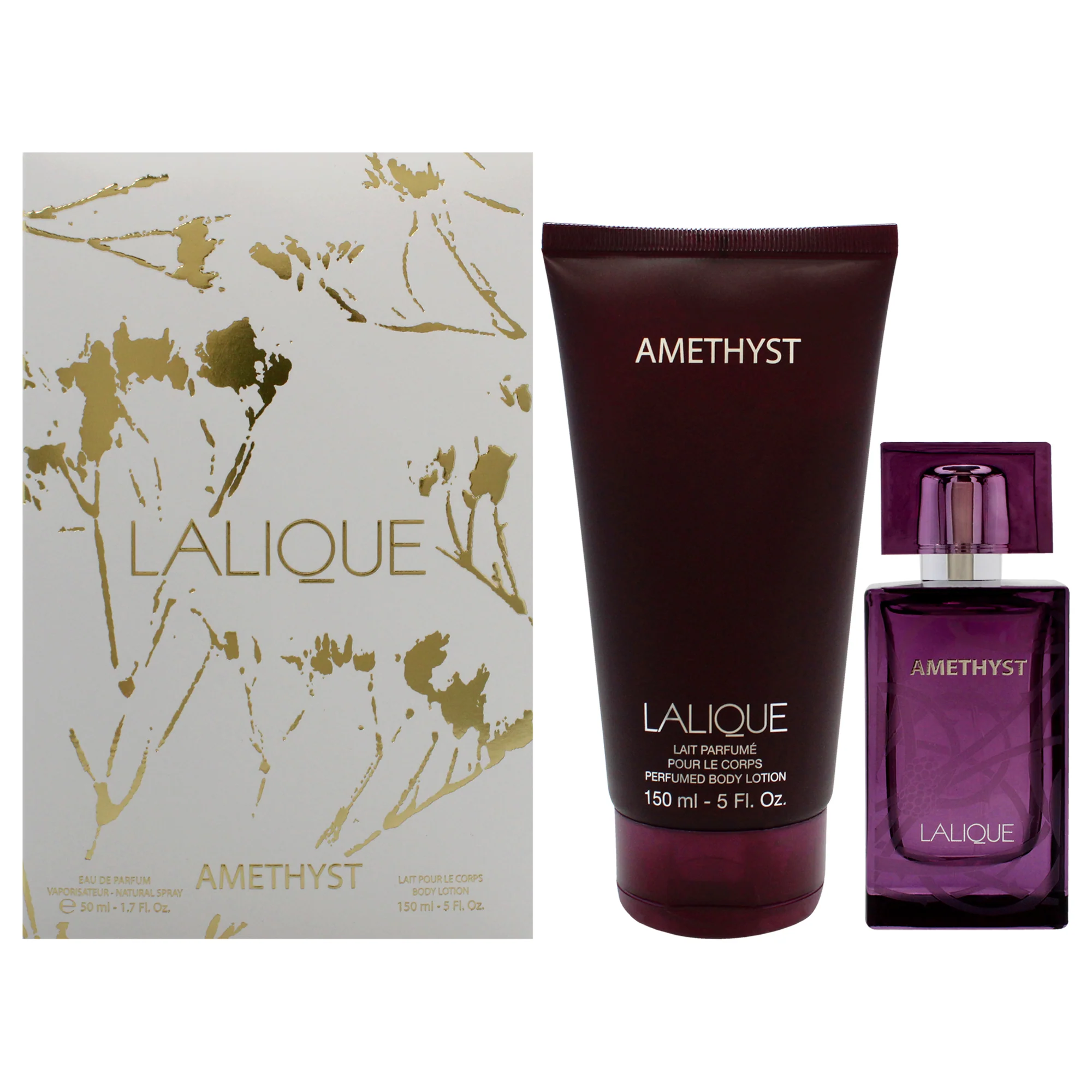 Amethyst Set by Lalique for Women - 2 Pc Gift Set 1.7 oz EDP Spray, 5 oz Body Lotion