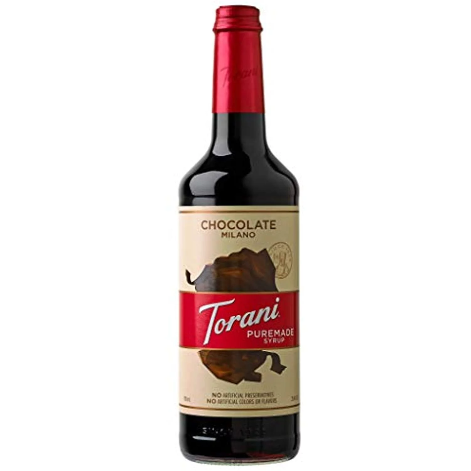 Torani Puremade Syrup, Chocolate Milano Flavor, Glass Bottle, Natural Flavors, 25.4 Fl. Oz., 750 Ml