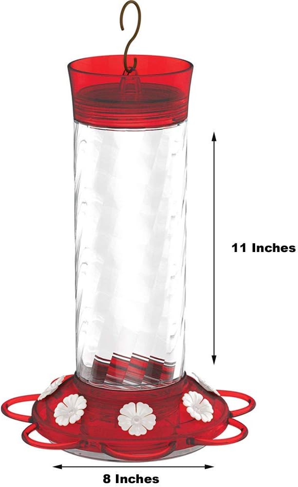 More Birds Diamond Glass Hummingbird Feeder with Seven Feeding Stations, 30 Fluid Ounce Capacity