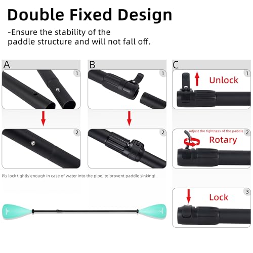 LEDONNE SUP Paddle 4-Piece Adjustable Kayak Paddle Floating Lightweight Paddle Board Oar with Aluminum Alloy Shaft and 2 Nylon Blades Best Price Based on Our 3 Million Sets Per Year 500 bought monthly