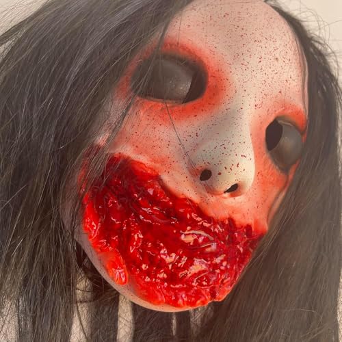 Homgaty 【Creepy Halloween Mask】+ 【650 Sqft Giant Halloween Spider Web】