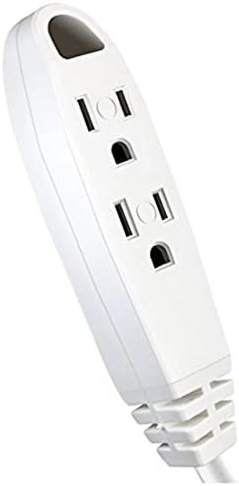 25-Feet 3 Outlet Extension Cord, Kasonic UL Listed, 16/3 SJTW 3-Wire Grounded, 13 Amp 125 V 1625 Watts, Multi-Outlet Indoor/Outdoor Use, White White 25 FT