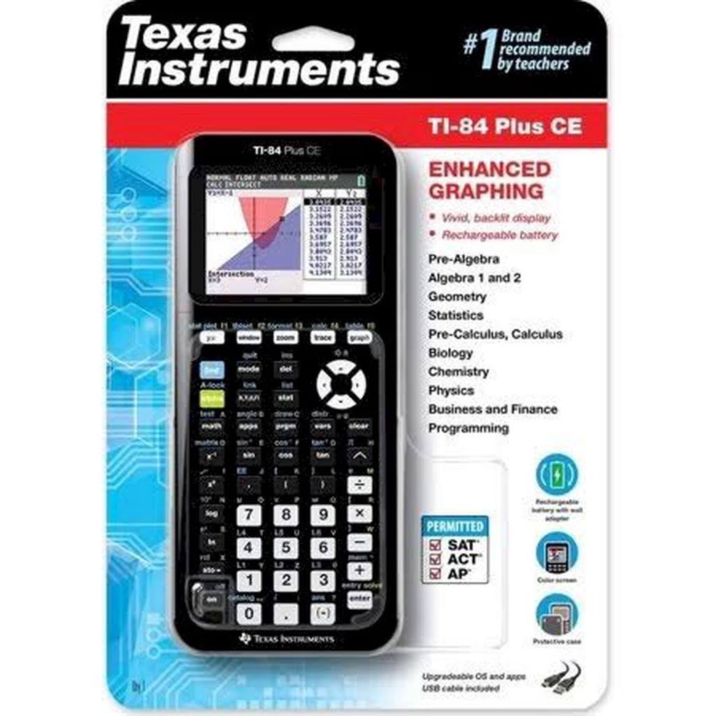 Texas Instruments Ti-84 Plus CE Color Graphing Calculator, Black
