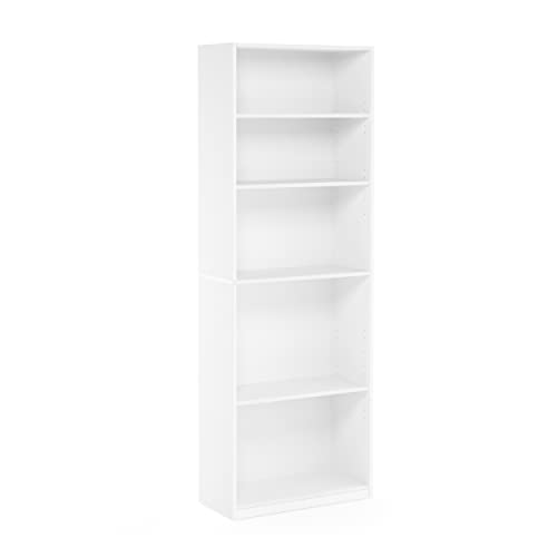 FURINNO JAYA Simply Home 5-Shelf Bookcase, 5-Tier, Black