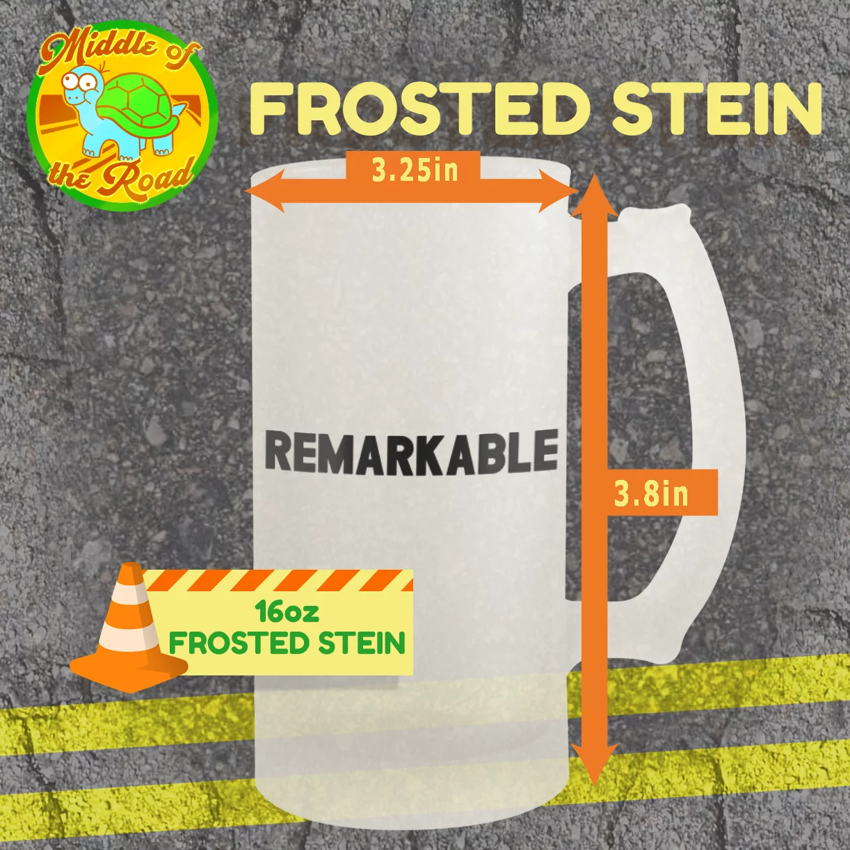 Meat Not Wheat - 16oz Frosted Beer Stein, Frosted