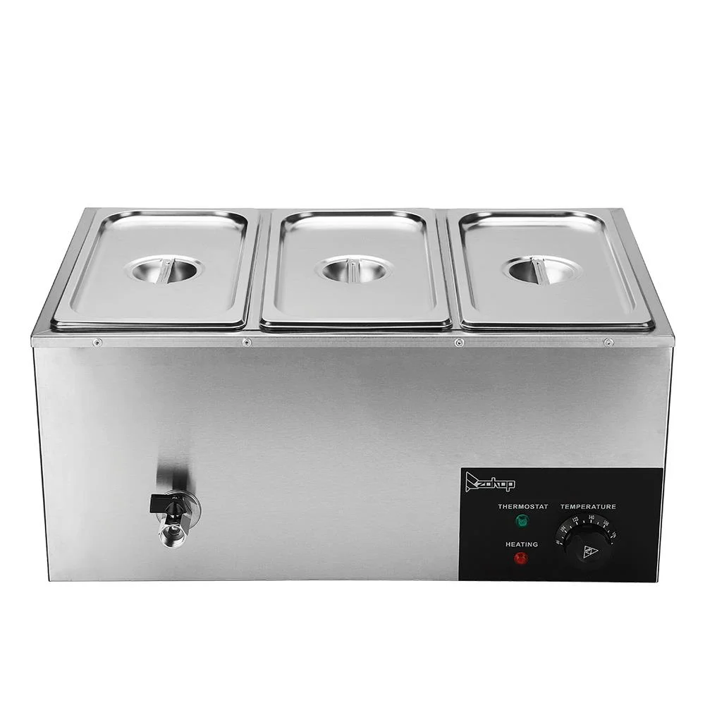 SalonMore 6.9Qt Electric Commercial Bain Marie Food Warmer with 3 Food Pan